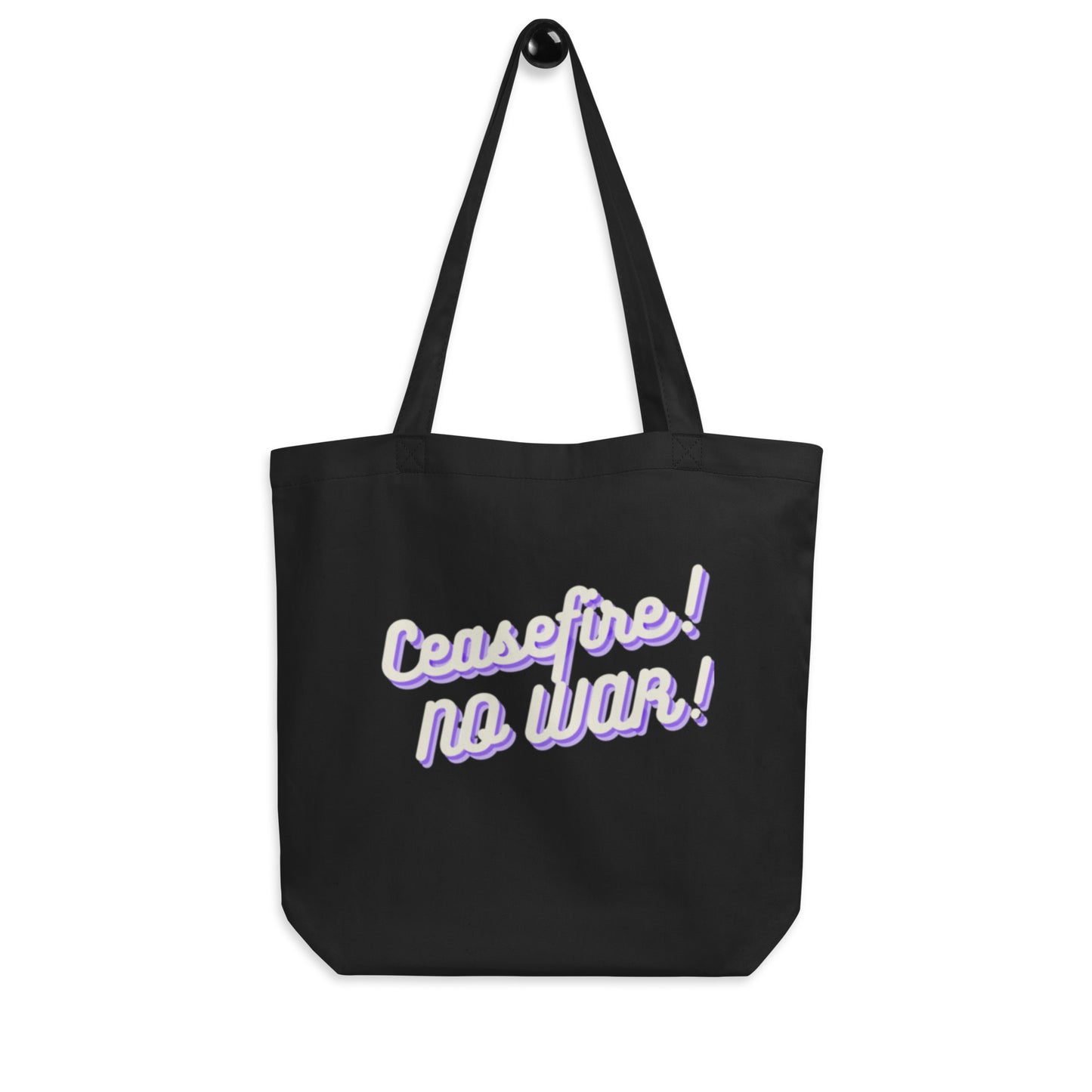 Ceasefire! No War! Purple Tote Eco Tote Bag