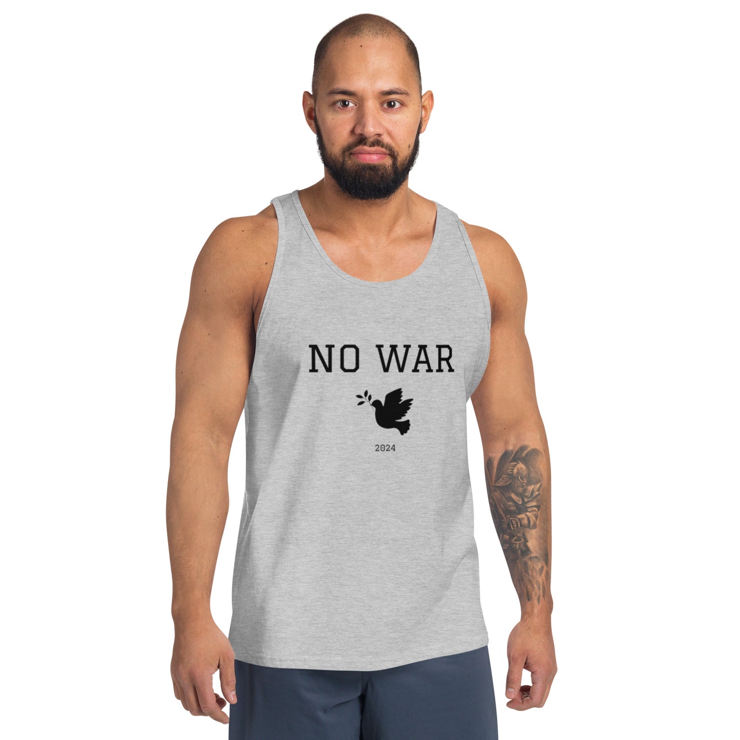 No War Dove Tank Top black font