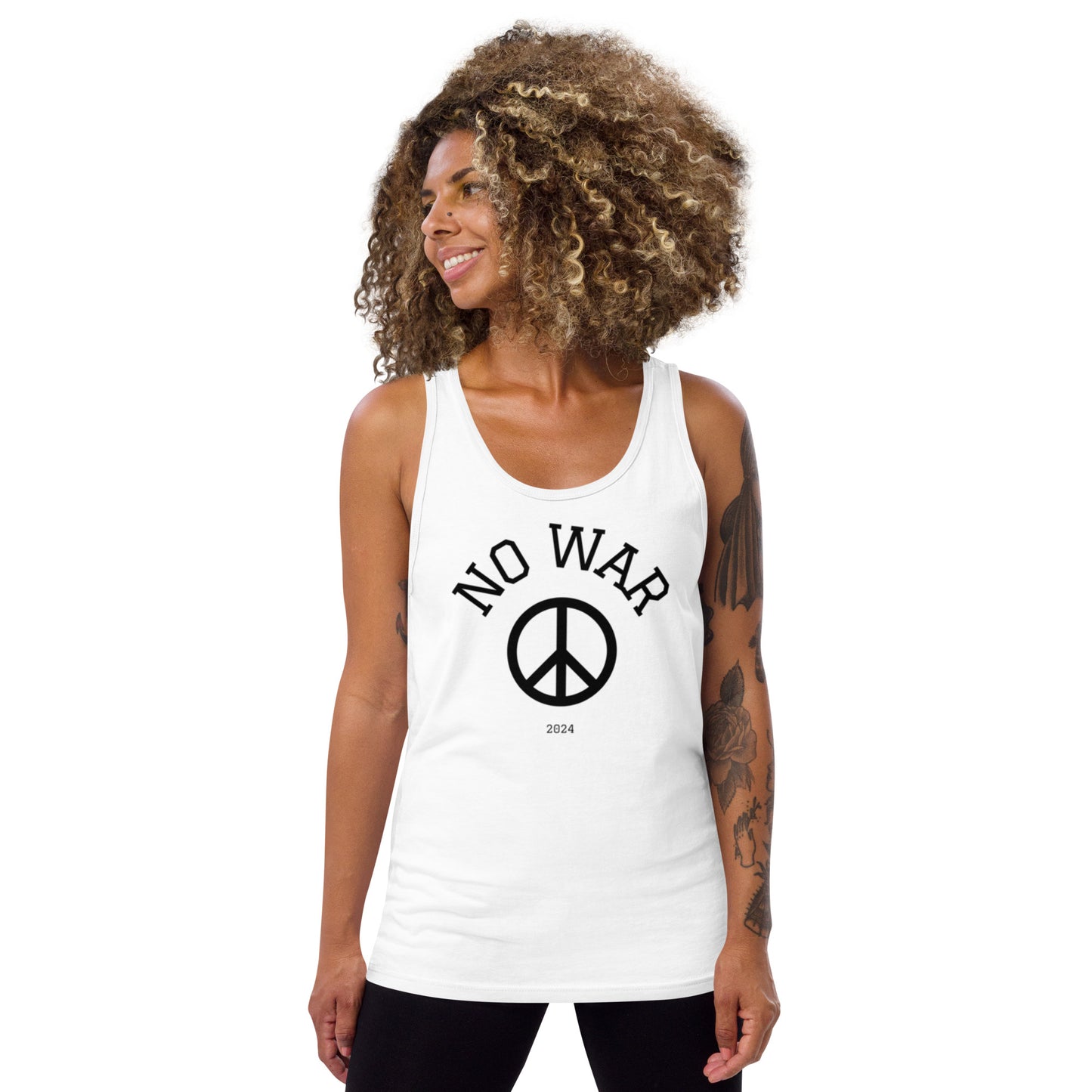 No War Peace Tank Top black font