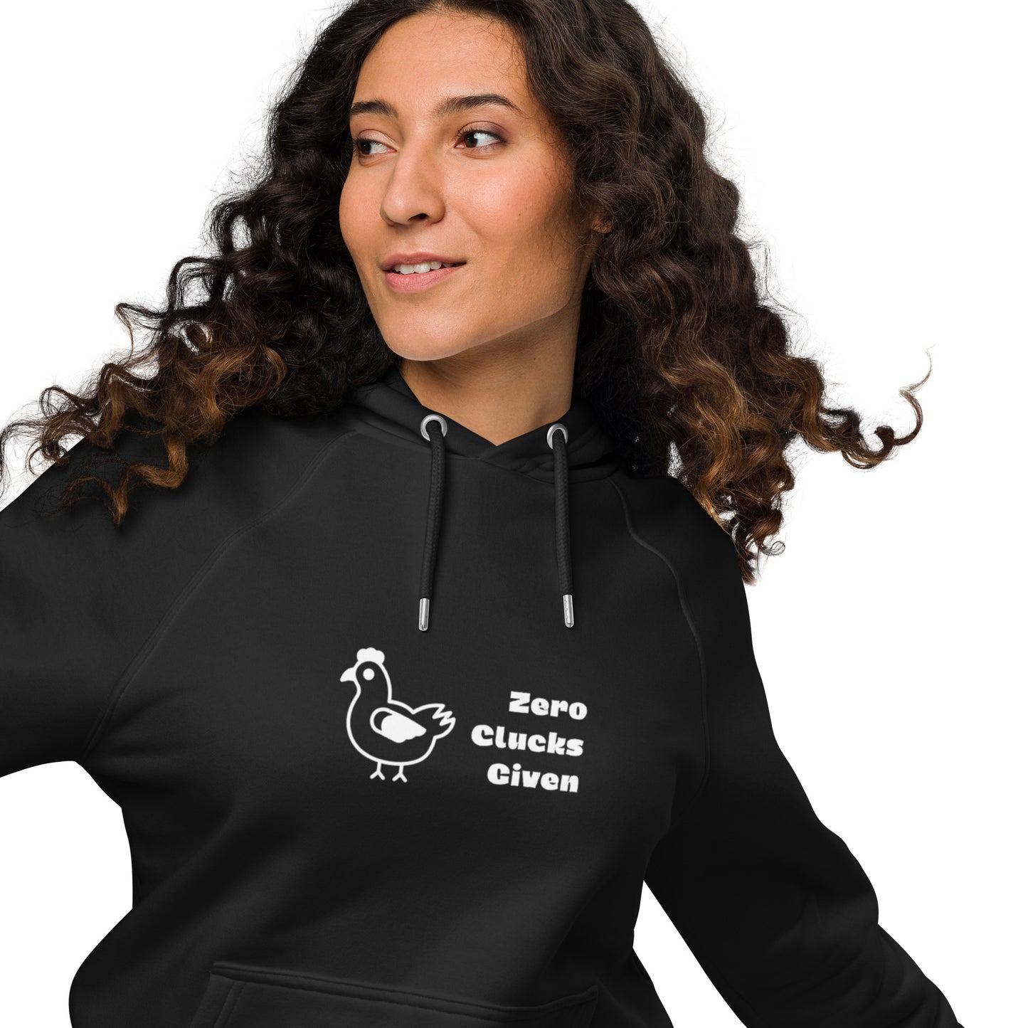 Zero Clucks Given Unisex Eco Raglan Hoodie