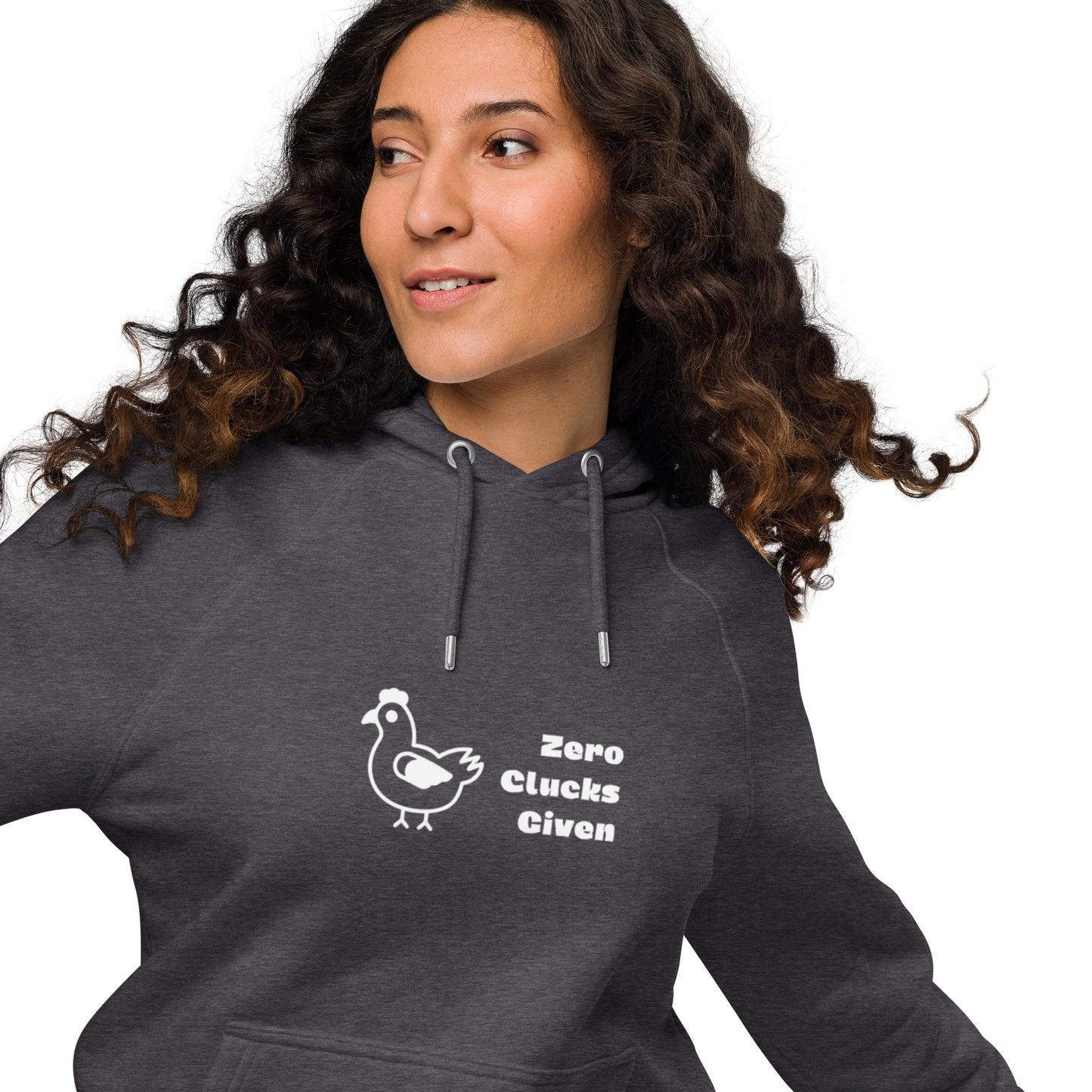 Zero Clucks Given Unisex Eco Raglan Hoodie