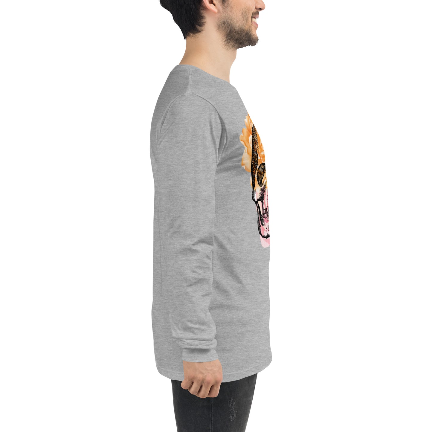 Love Eternal Rosy Skull Unisex Long Sleeve Tee