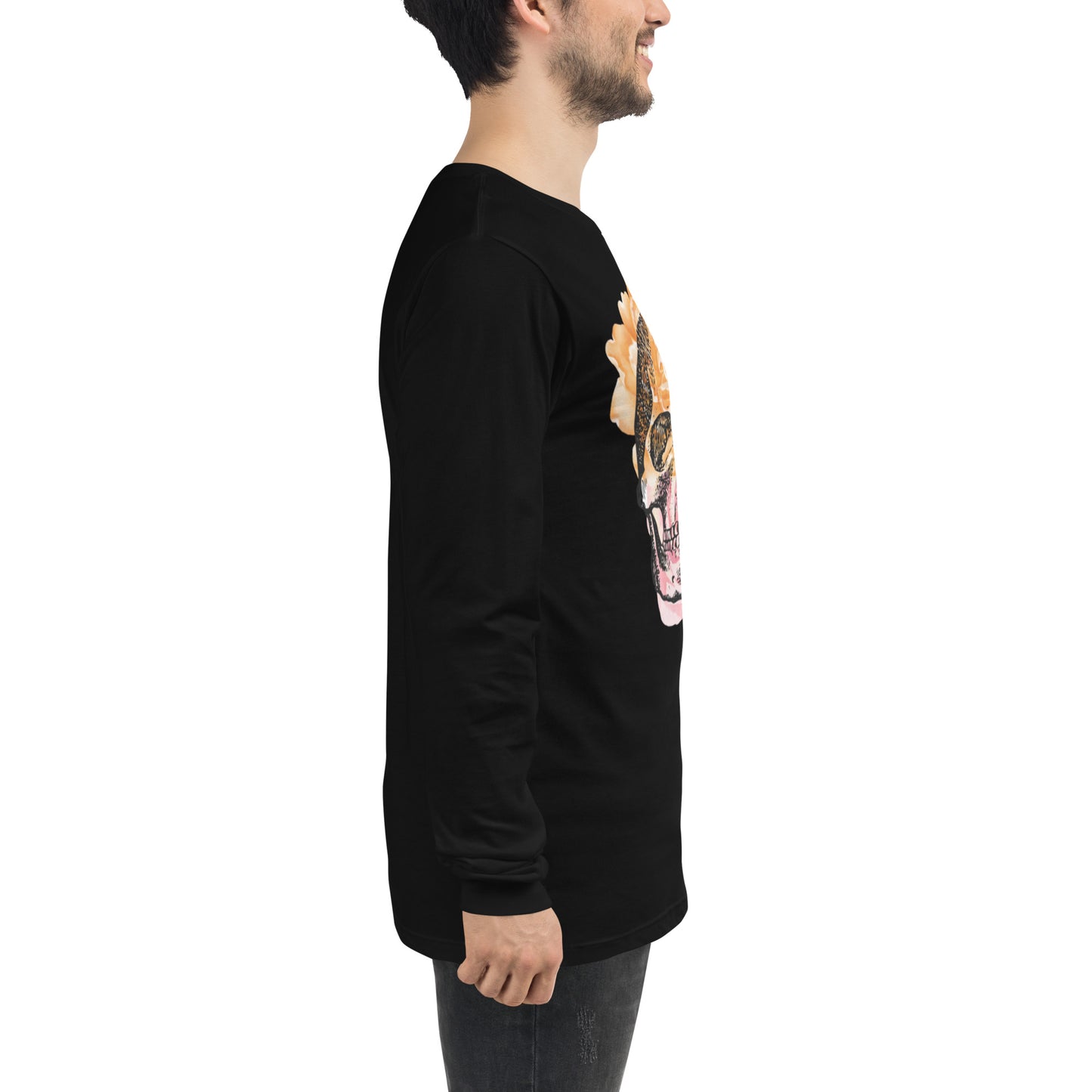 Love Eternal Rosy Skull Unisex Long Sleeve Tee