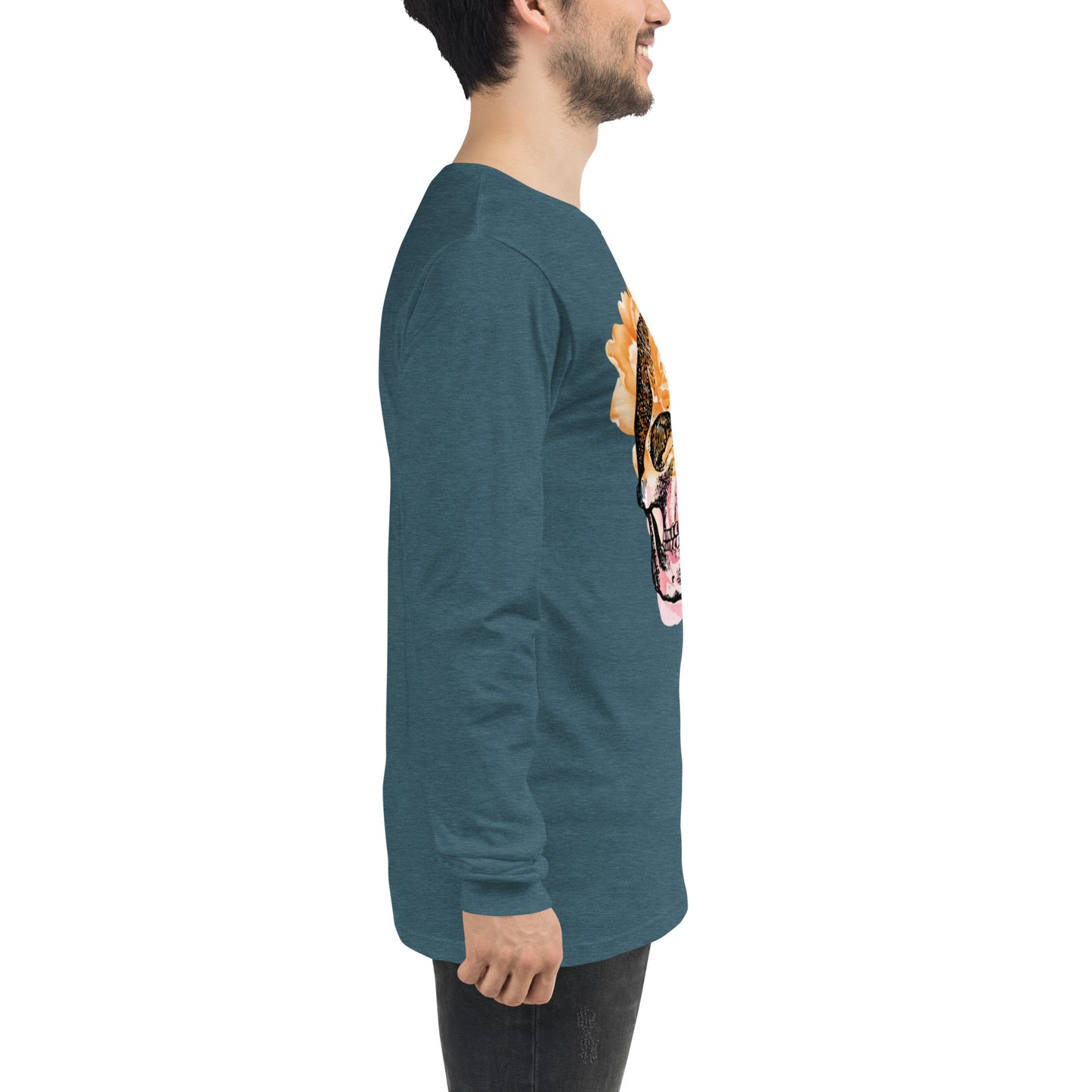 Love Eternal Rosy Skull Unisex Long Sleeve Tee