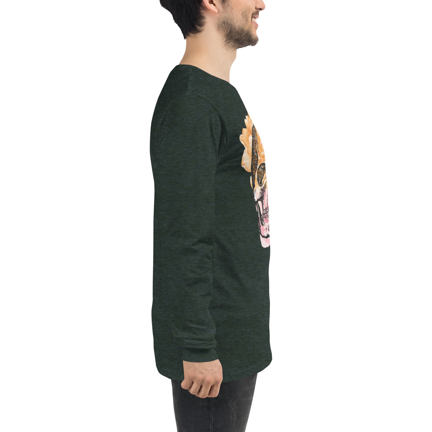 Love Eternal Rosy Skull Unisex Long Sleeve Tee