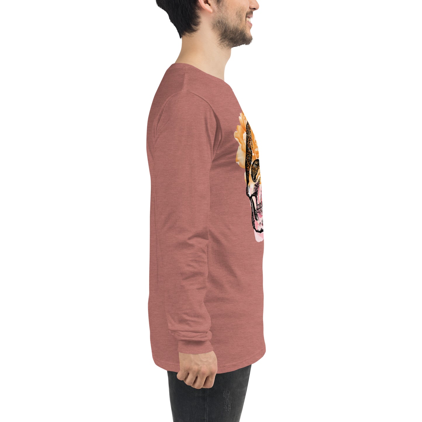 Love Eternal Rosy Skull Unisex Long Sleeve Tee