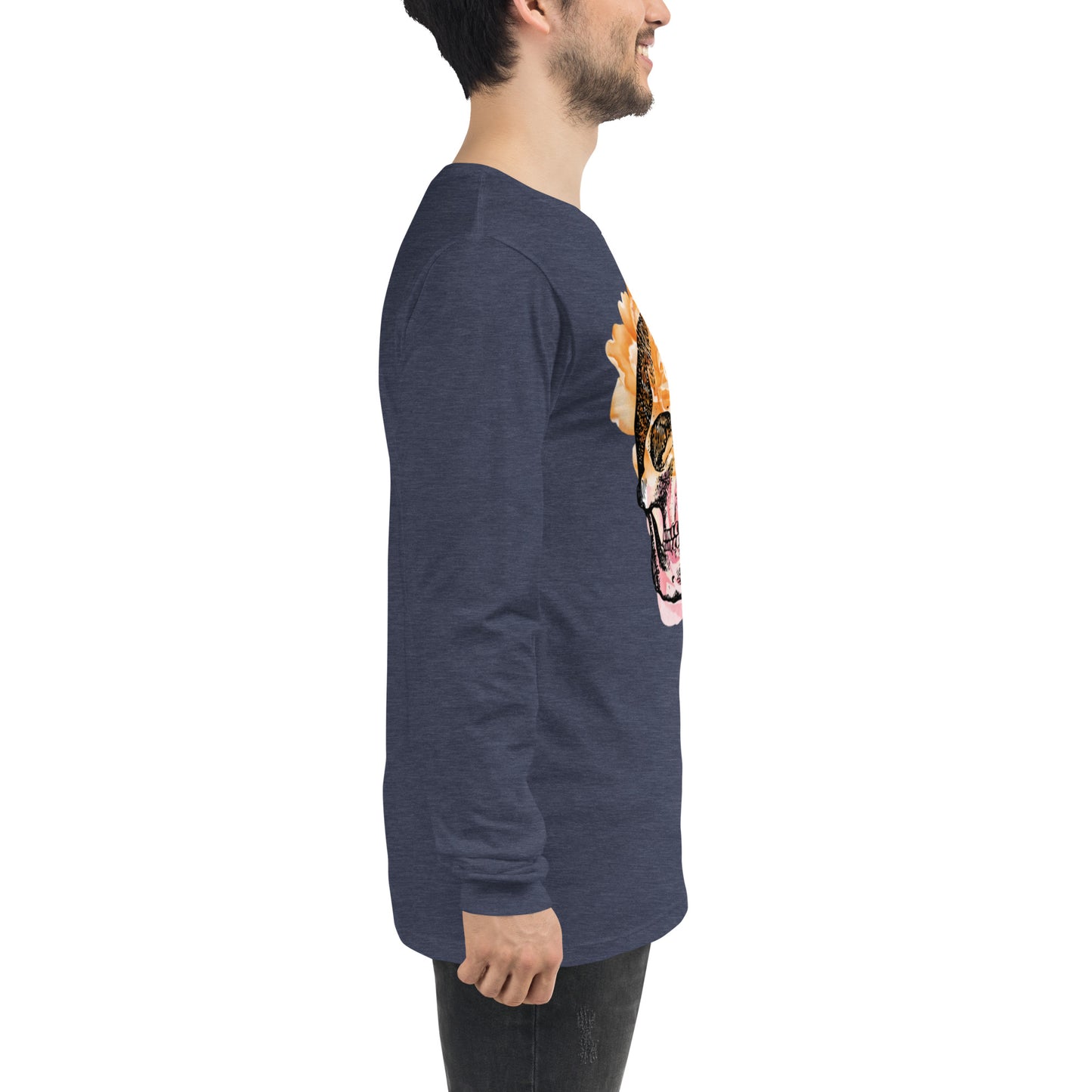Love Eternal Rosy Skull Unisex Long Sleeve Tee