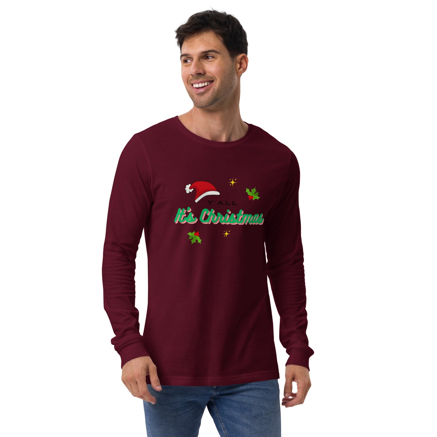 Y'all It's Christmas Unisex Long Sleeve Tee