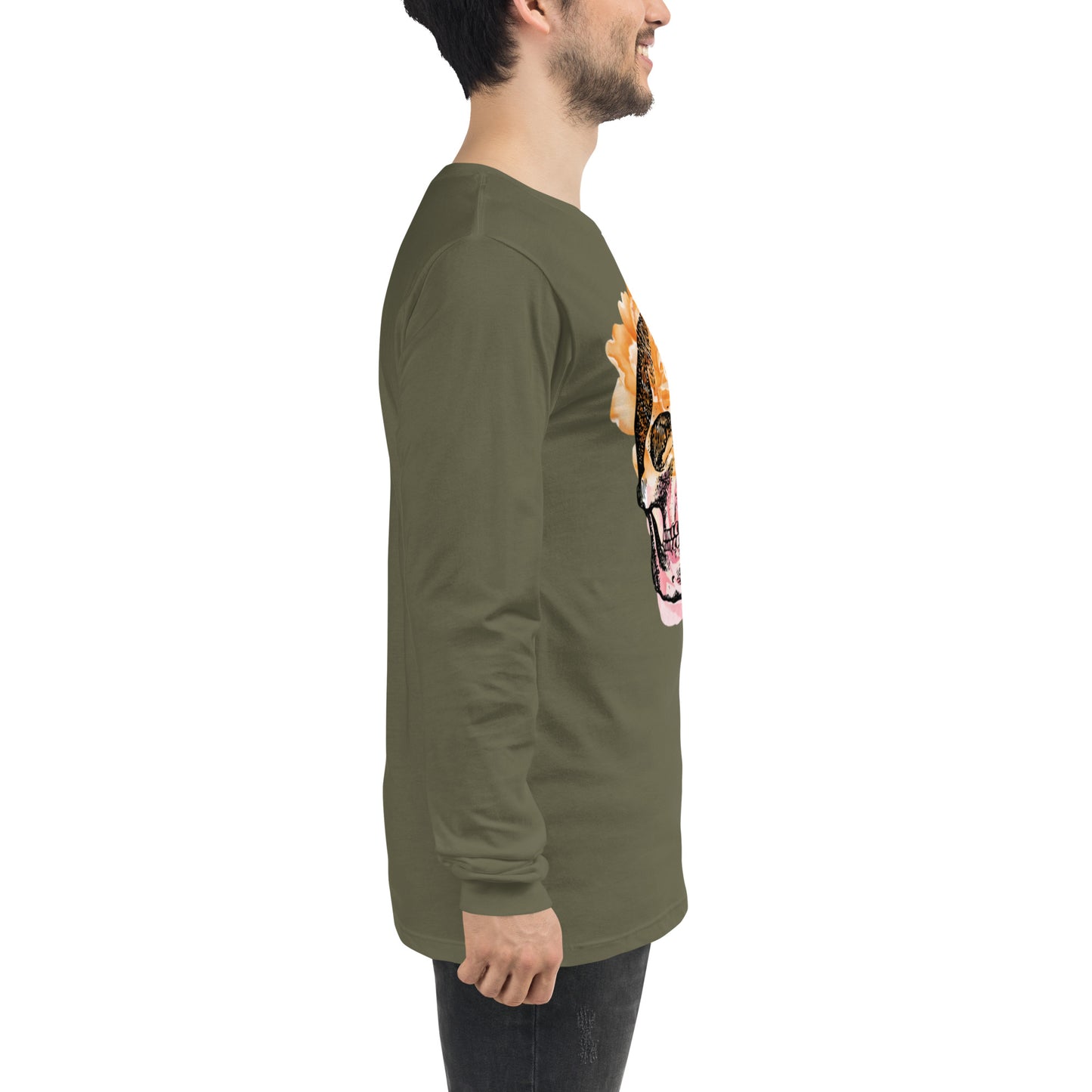 Love Eternal Rosy Skull Unisex Long Sleeve Tee