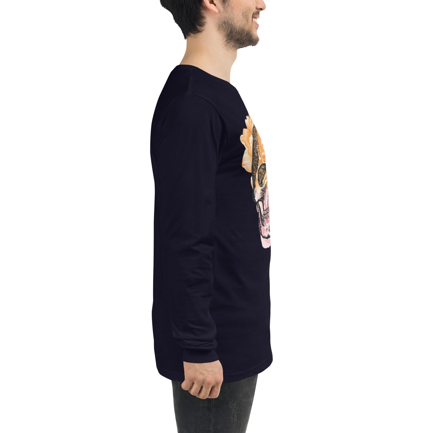 Love Eternal Rosy Skull Unisex Long Sleeve Tee