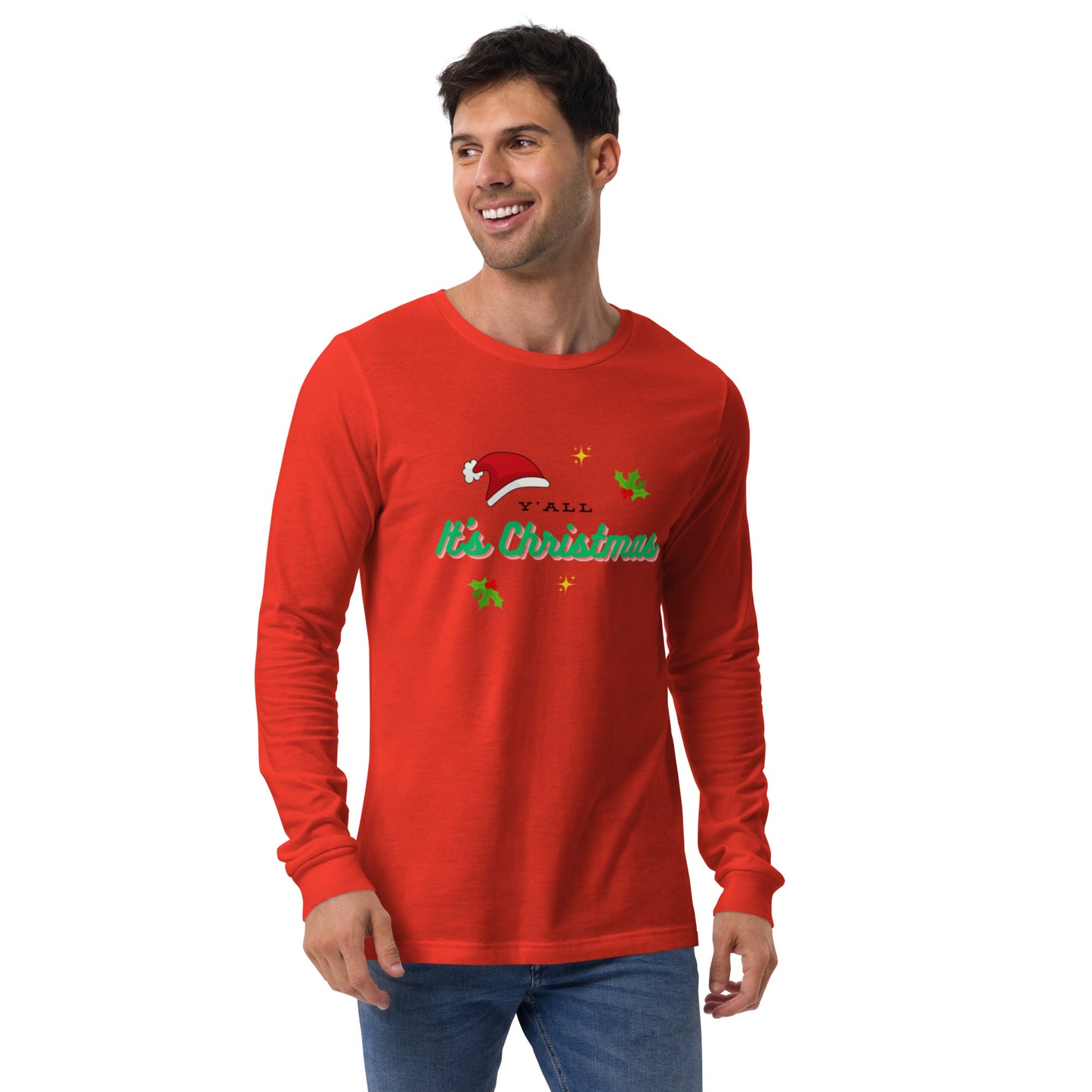 Y'all It's Christmas Unisex Long Sleeve Tee