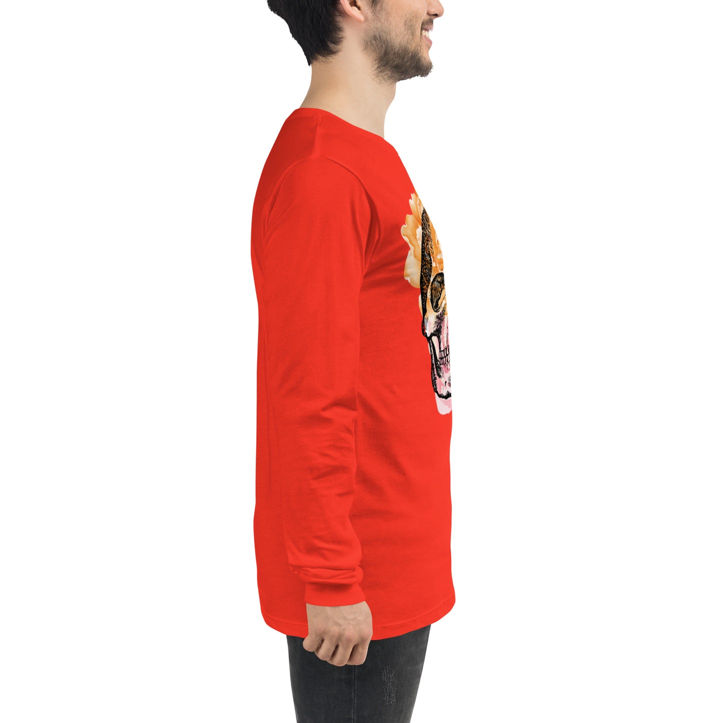 Love Eternal Rosy Skull Unisex Long Sleeve Tee