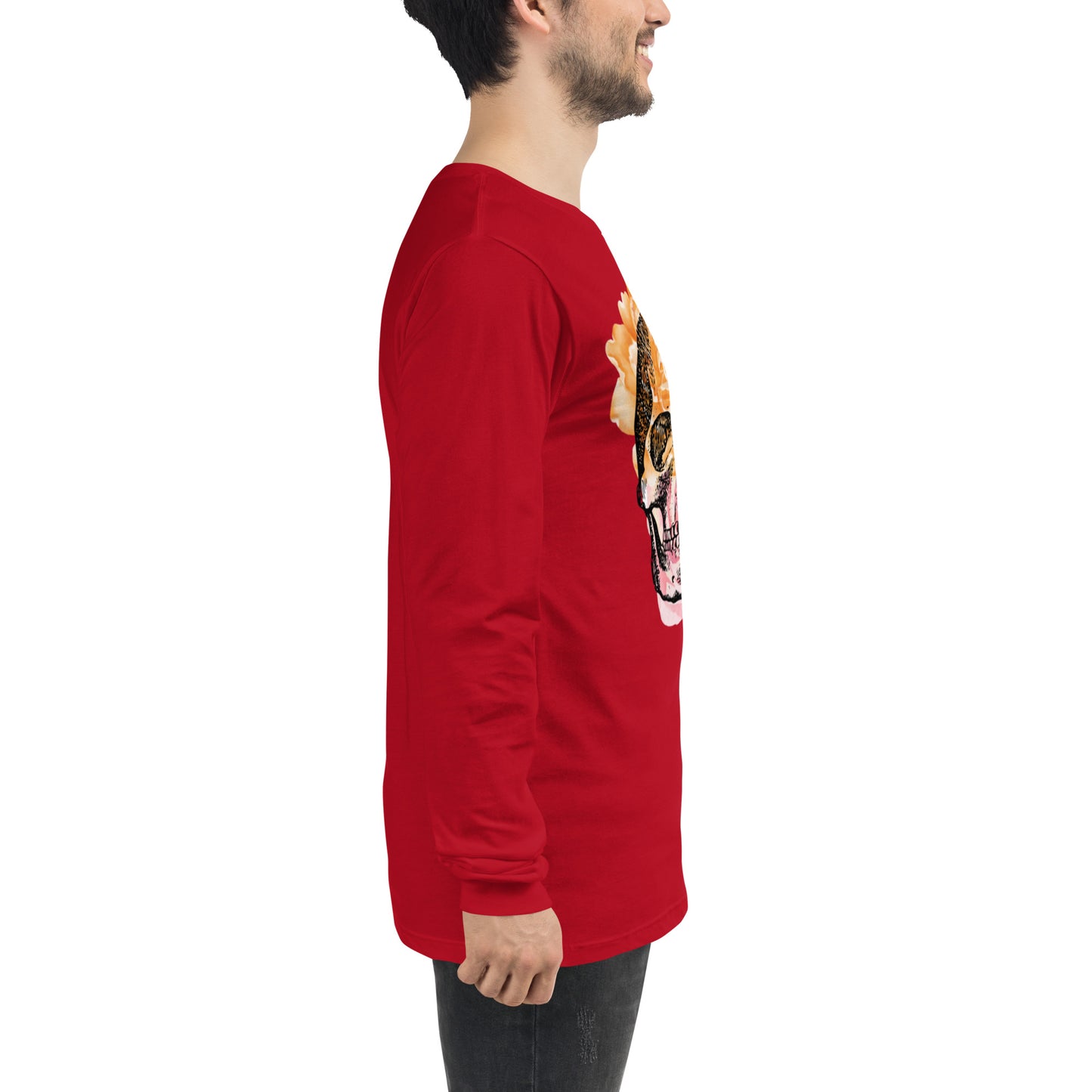 Love Eternal Rosy Skull Unisex Long Sleeve Tee