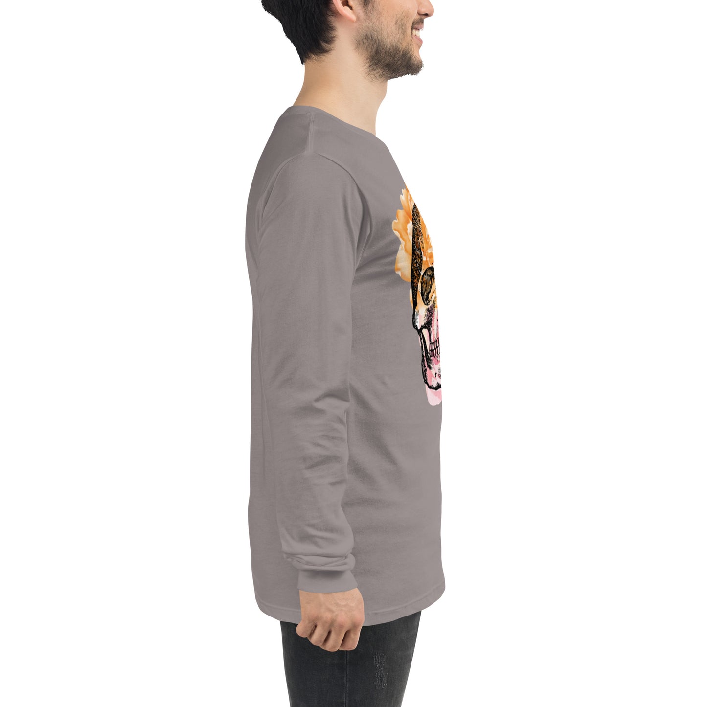 Love Eternal Rosy Skull Unisex Long Sleeve Tee
