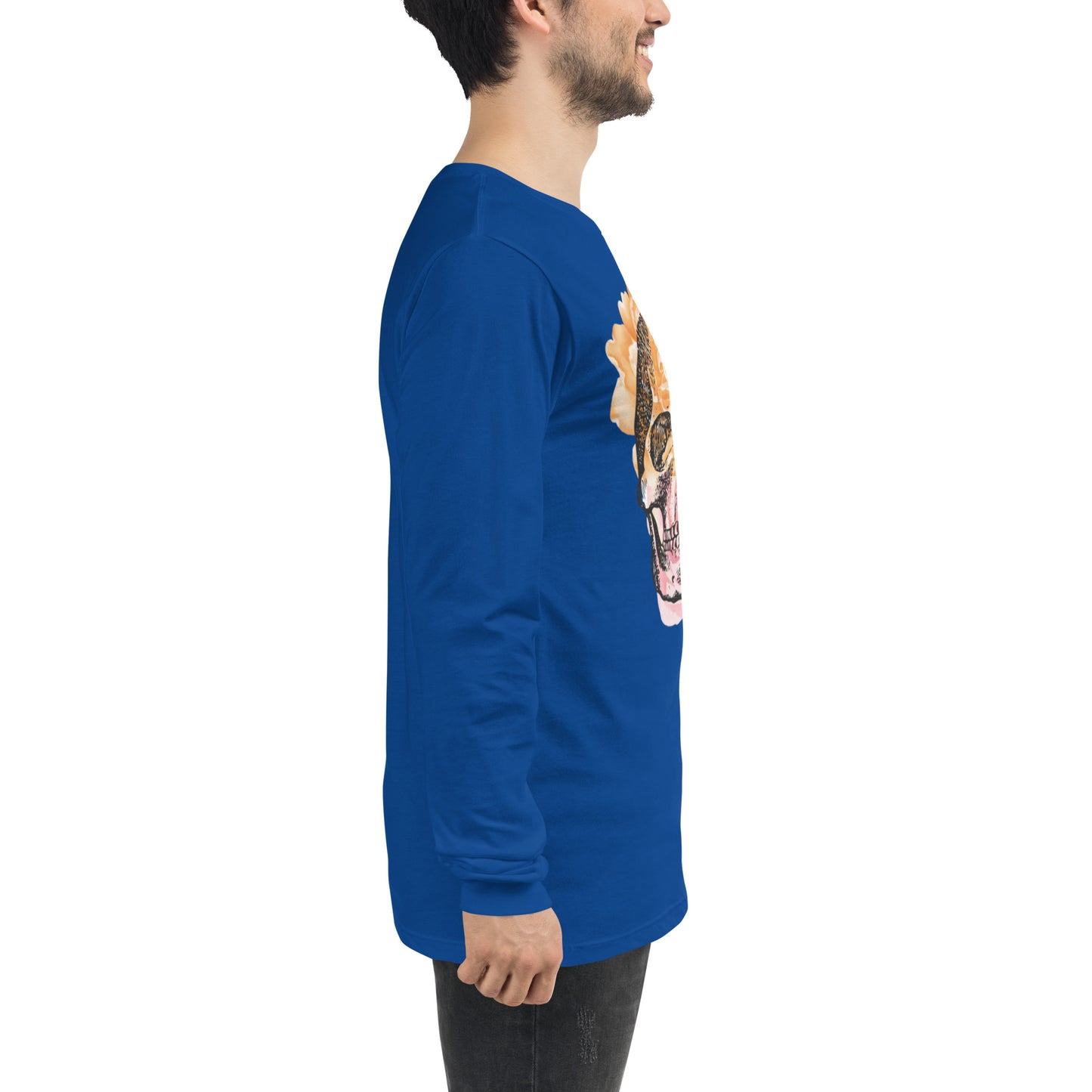 Love Eternal Rosy Skull Unisex Long Sleeve Tee