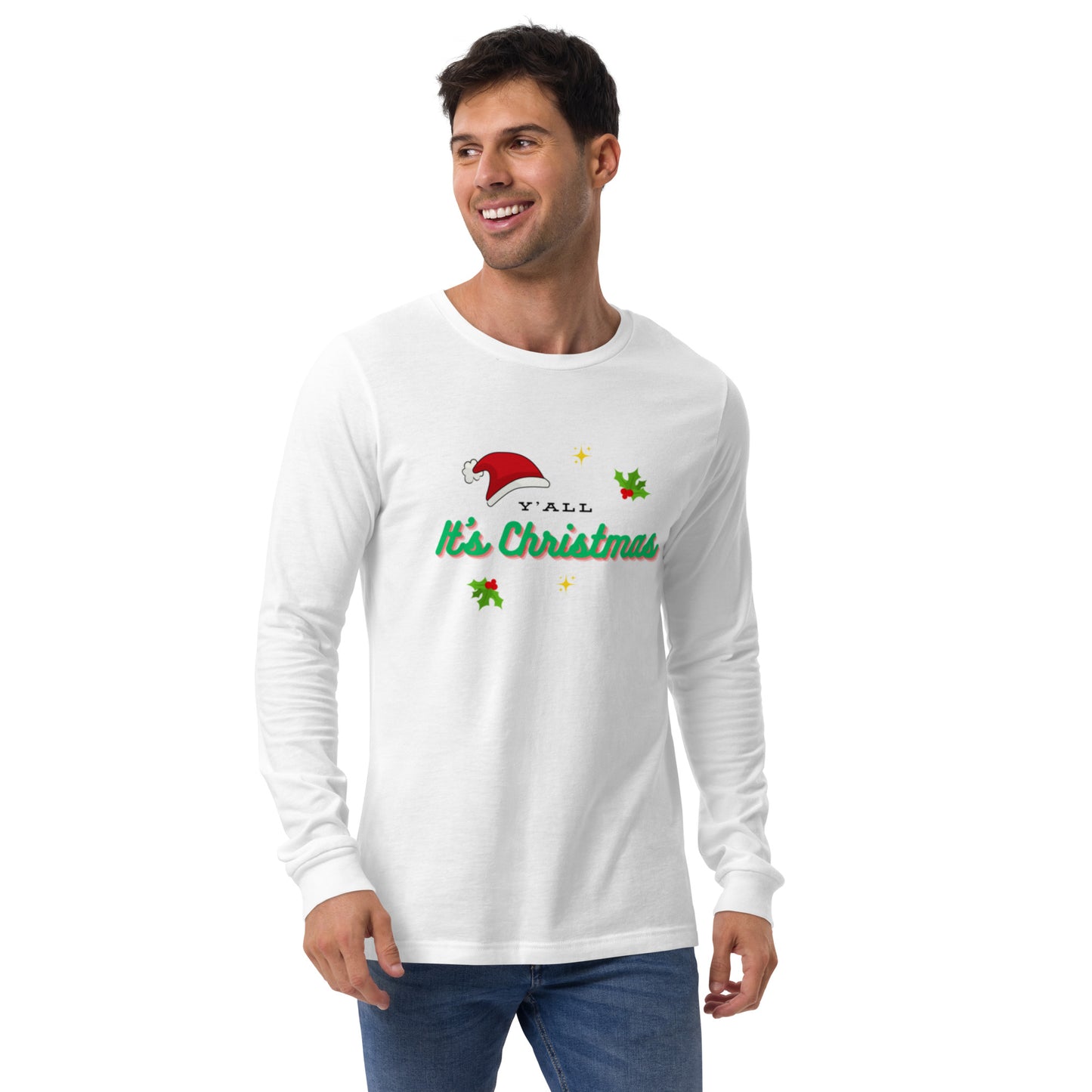 Y'all It's Christmas Unisex Long Sleeve Tee