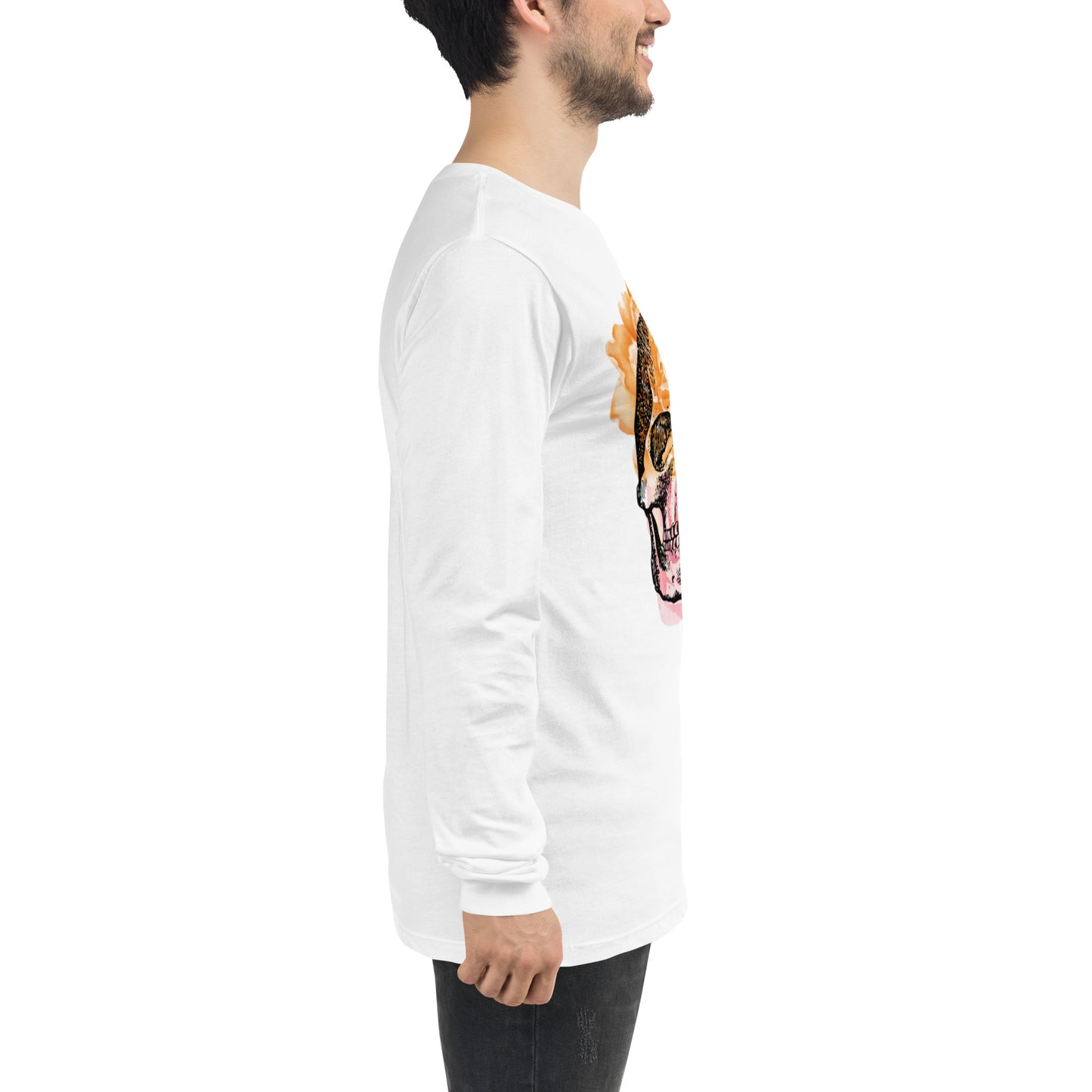 Love Eternal Rosy Skull Unisex Long Sleeve Tee