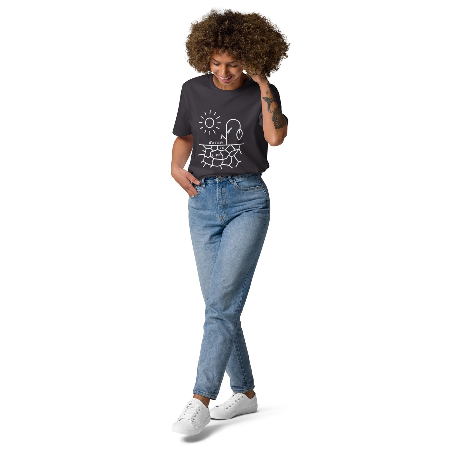 Water Is Life Unisex Organic Cotton T-Shirt White Font