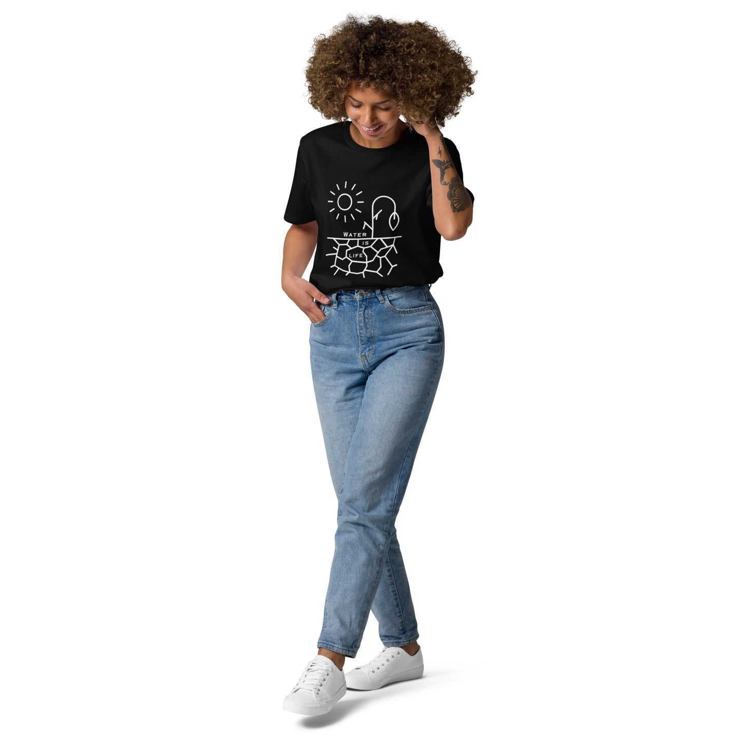 Water Is Life Unisex Organic Cotton T-Shirt White Font
