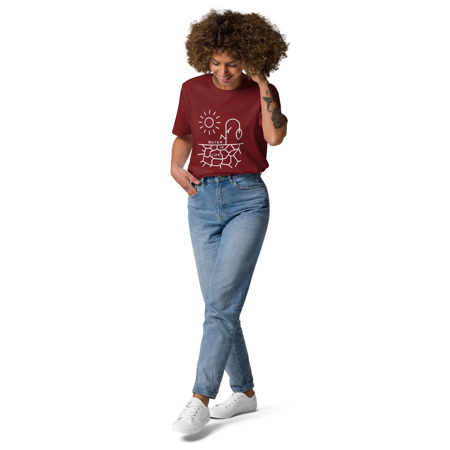 Water Is Life Unisex Organic Cotton T-Shirt White Font