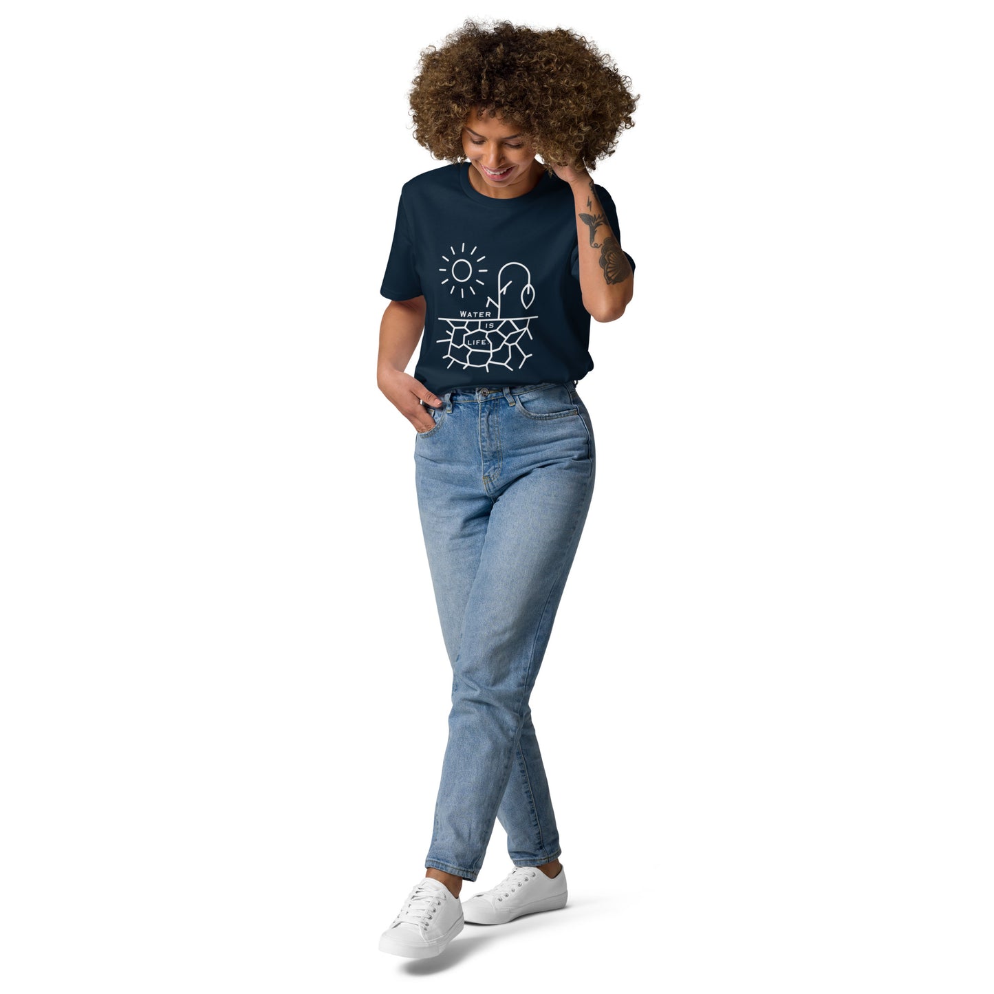 Water Is Life Unisex Organic Cotton T-Shirt White Font
