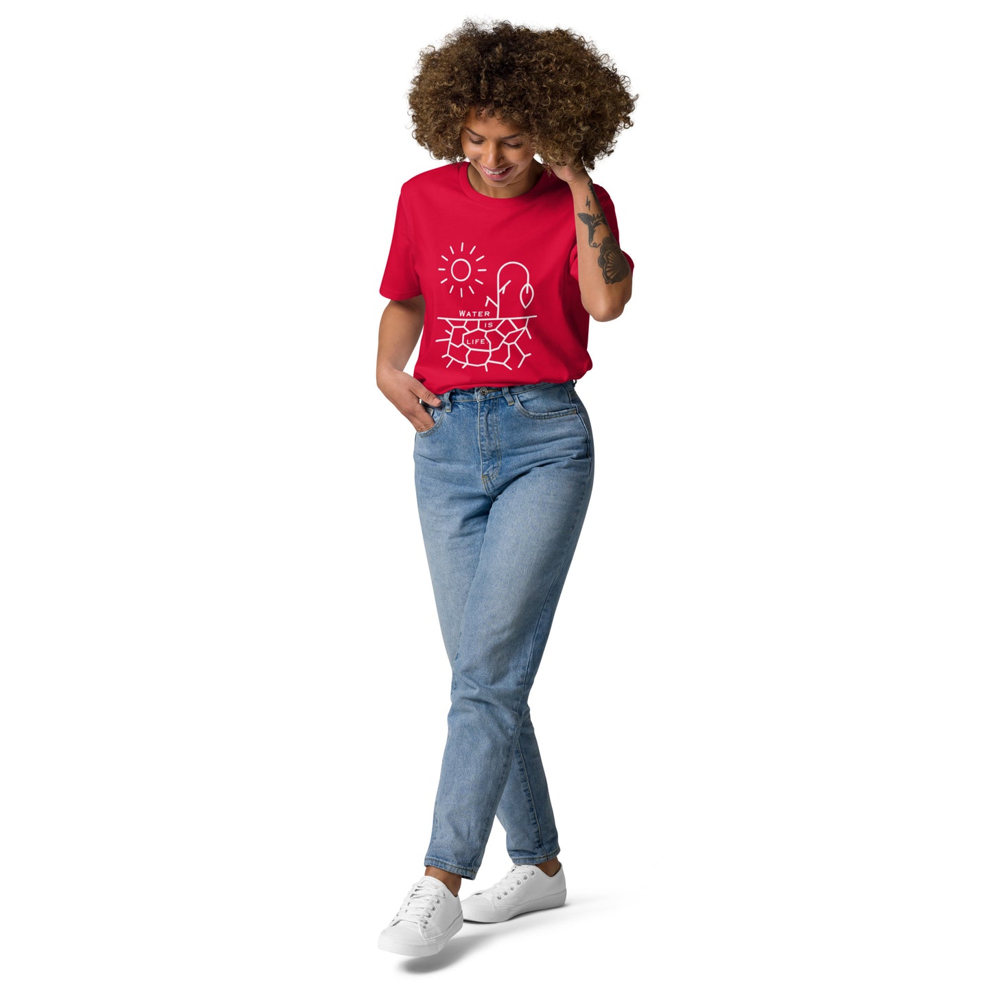 Water Is Life Unisex Organic Cotton T-Shirt White Font