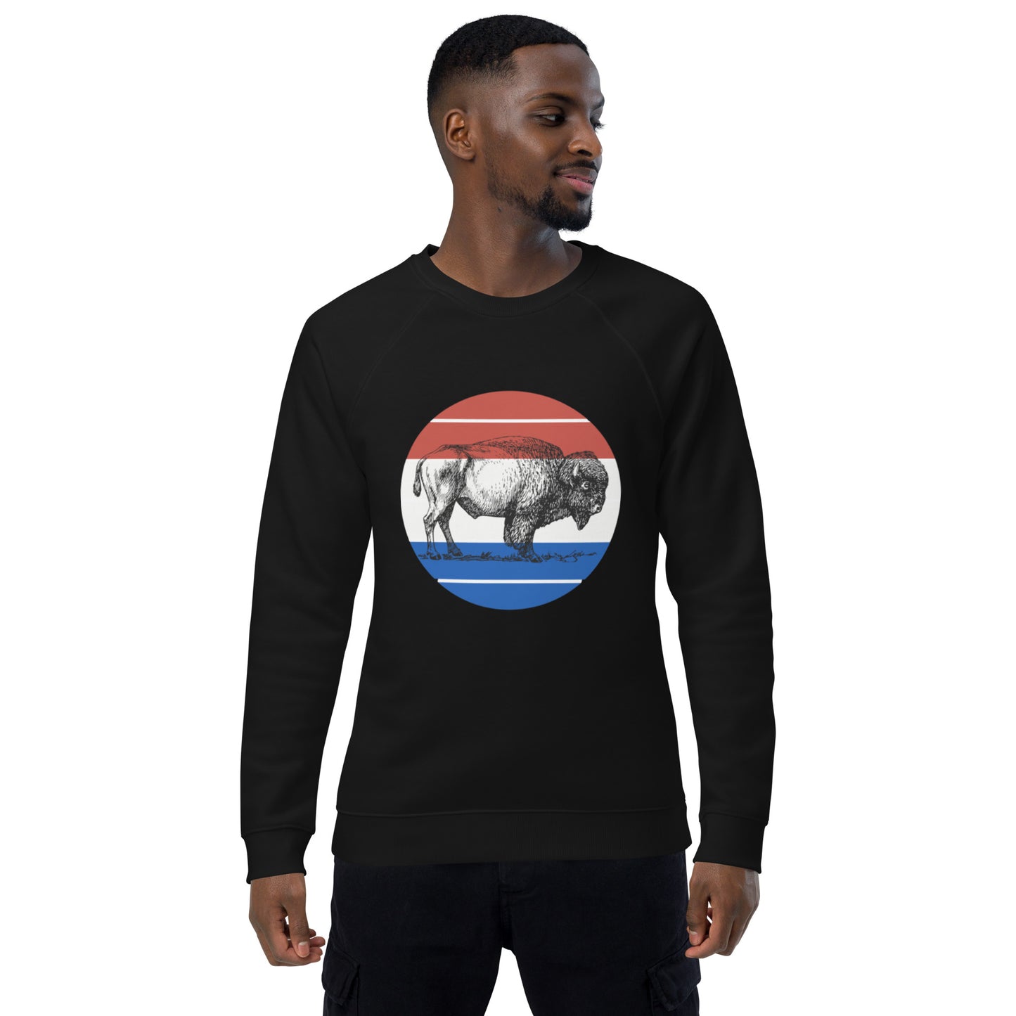 Standard Dot Buffalo Unisex Organic Raglan Sweatshirt