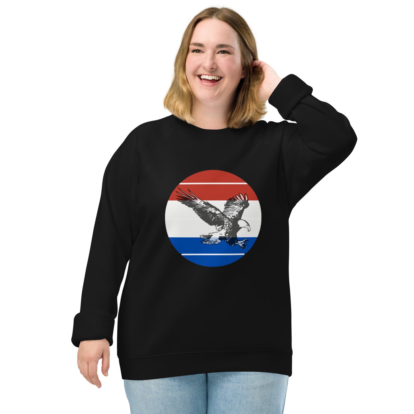 Standard Dot Eagle Unisex Organic Raglan Sweatshirt