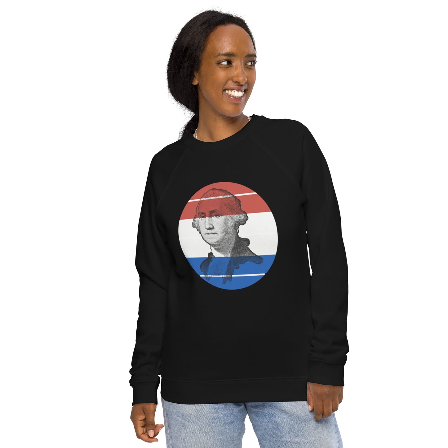 Standard Dot George Unisex Organic Raglan Sweatshirt
