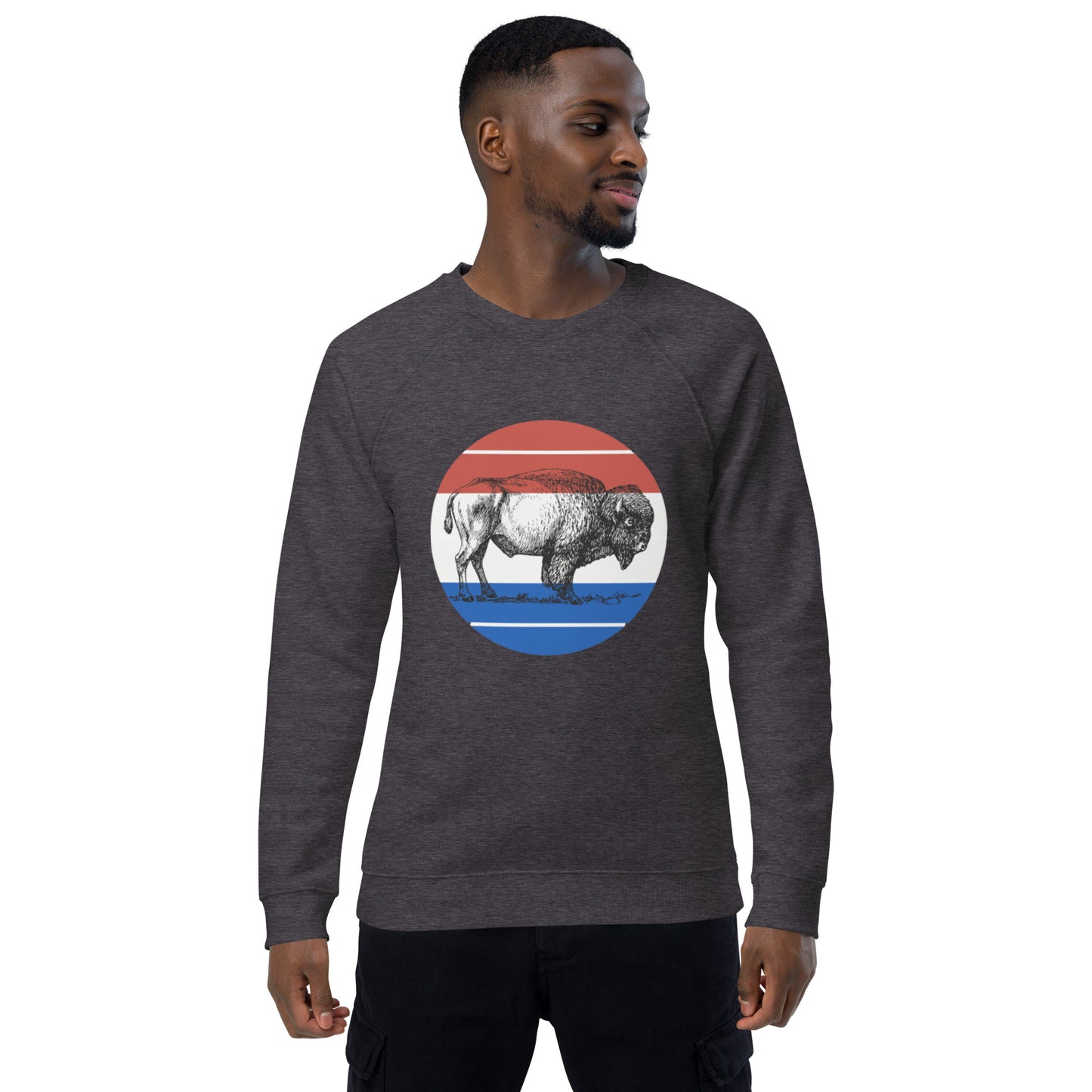 Standard Dot Buffalo Unisex Organic Raglan Sweatshirt