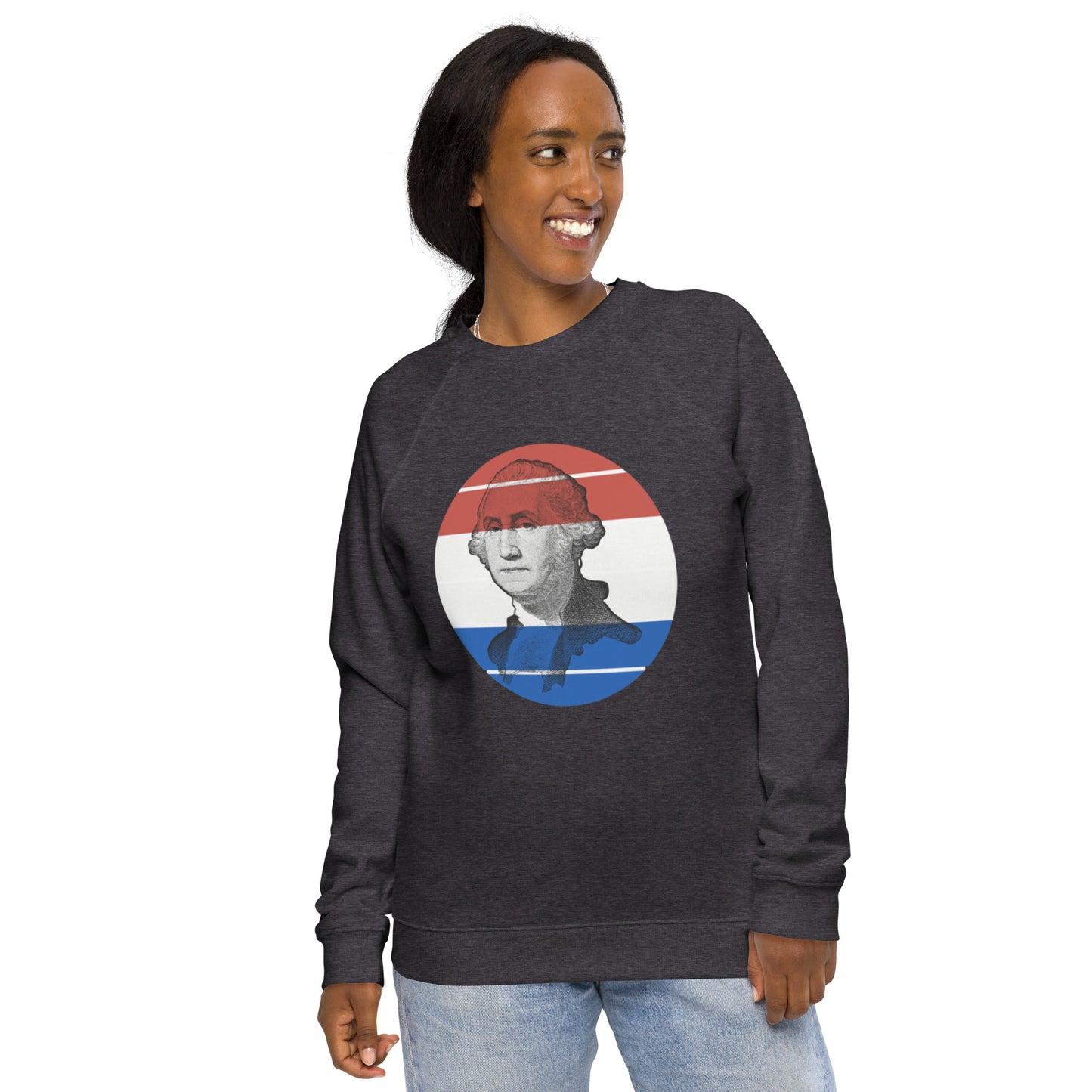 Standard Dot George Unisex Organic Raglan Sweatshirt