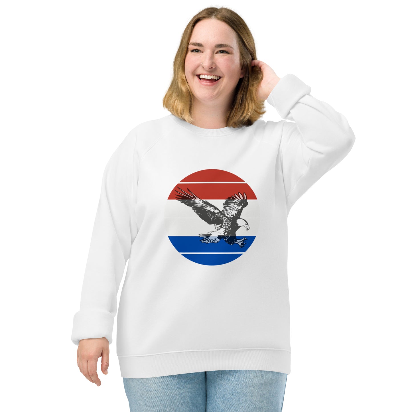 Standard Dot Eagle Unisex Organic Raglan Sweatshirt