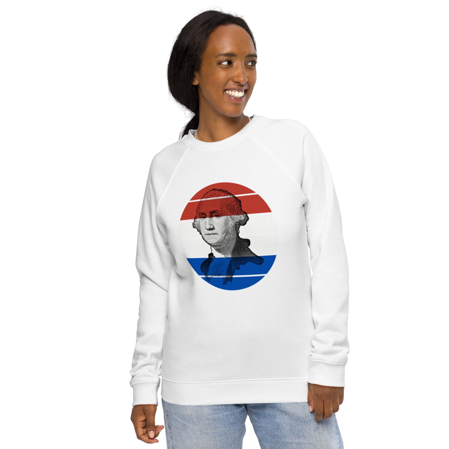 Standard Dot George Unisex Organic Raglan Sweatshirt
