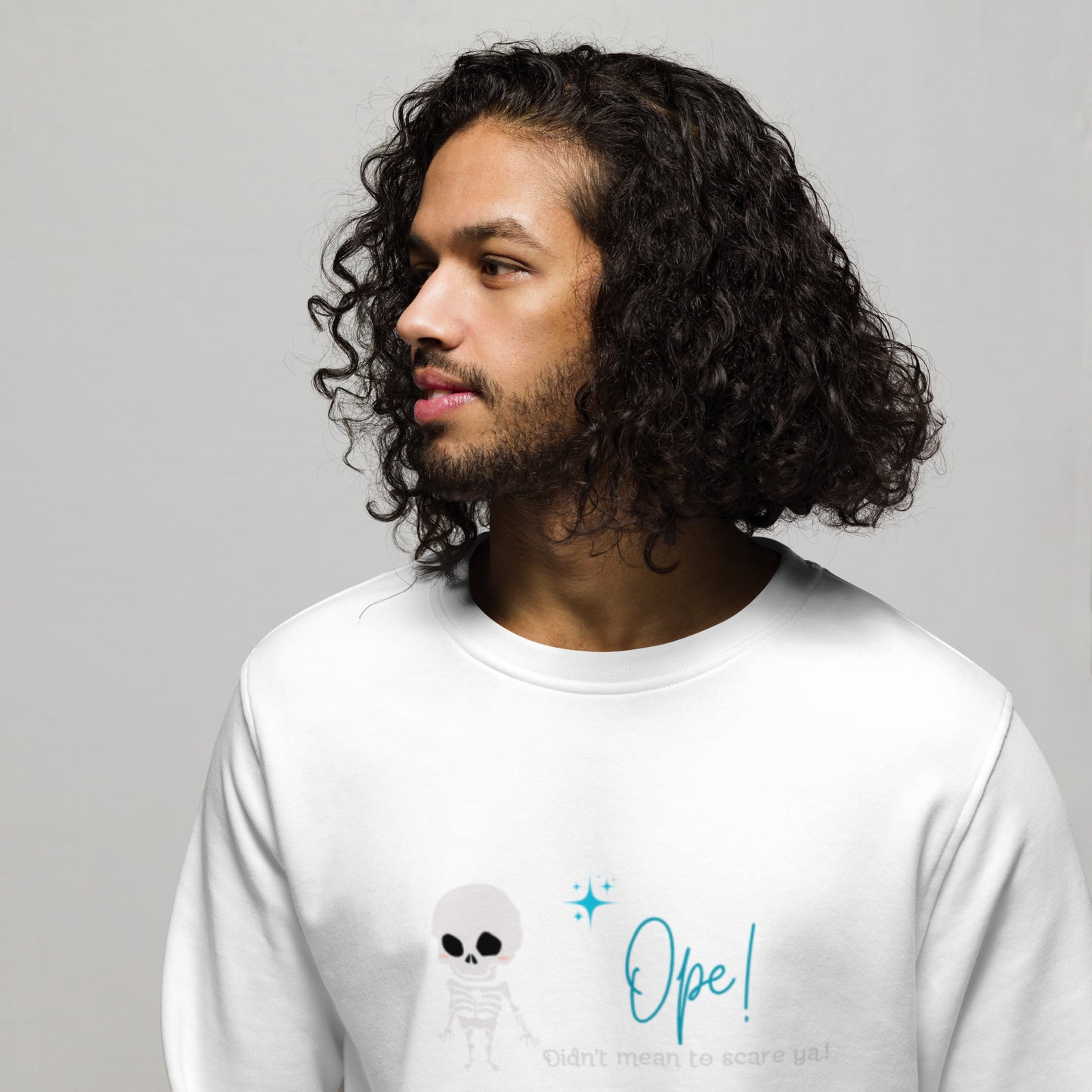 Skeleton Ope! Unisex Organic Sweatshirt