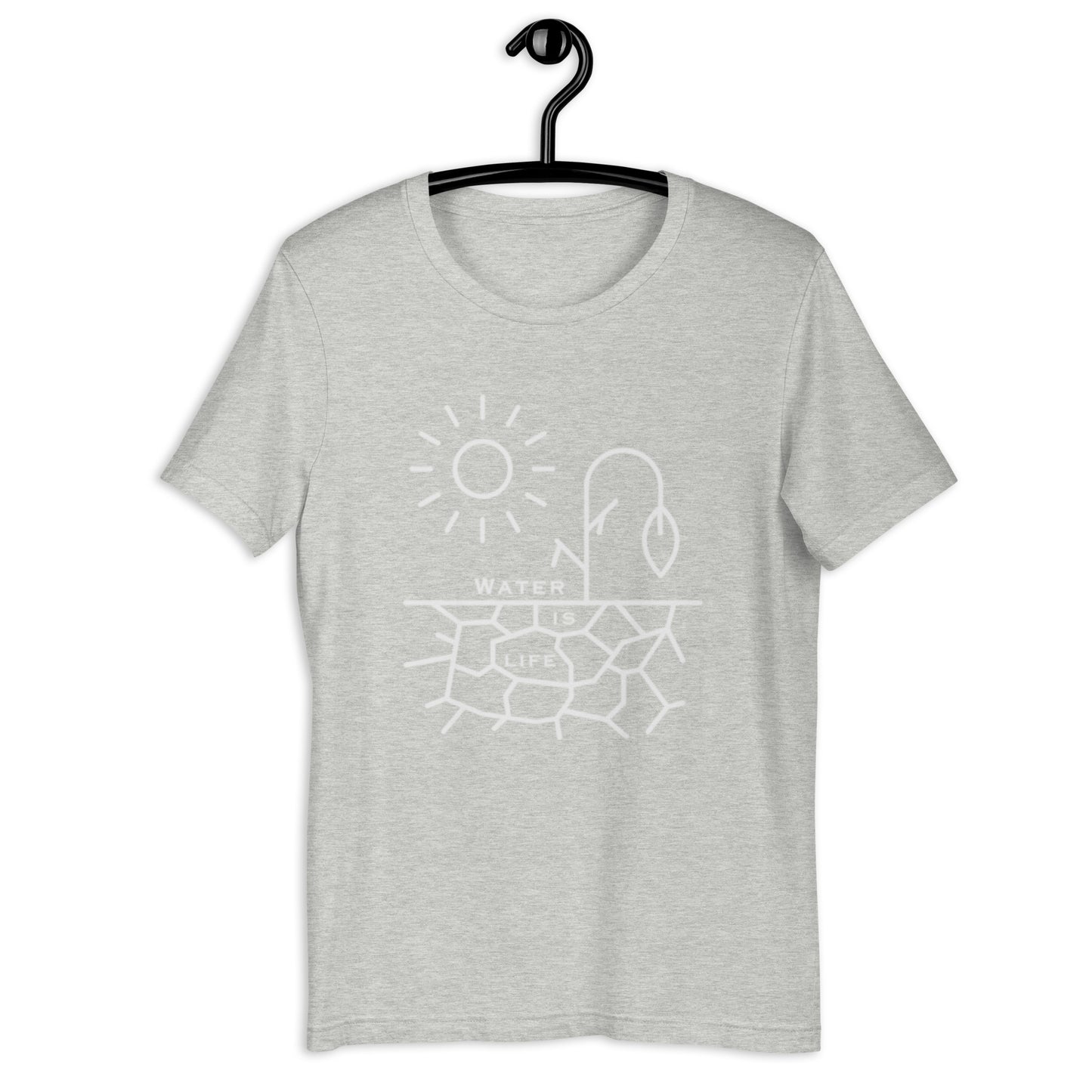 Water Is Life Unisex T-Shirt White Font (made in the USA)