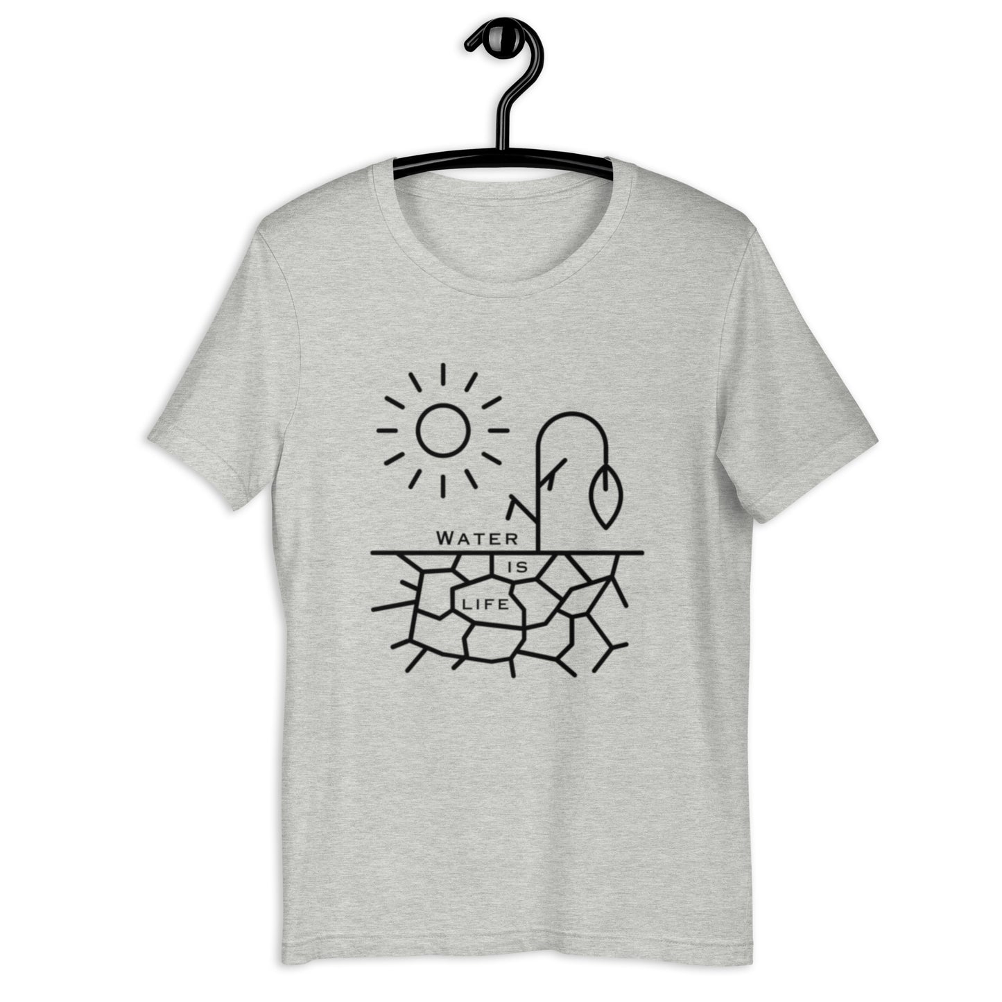Water Is Life Unisex T-Shirt Black Font (made in the USA)