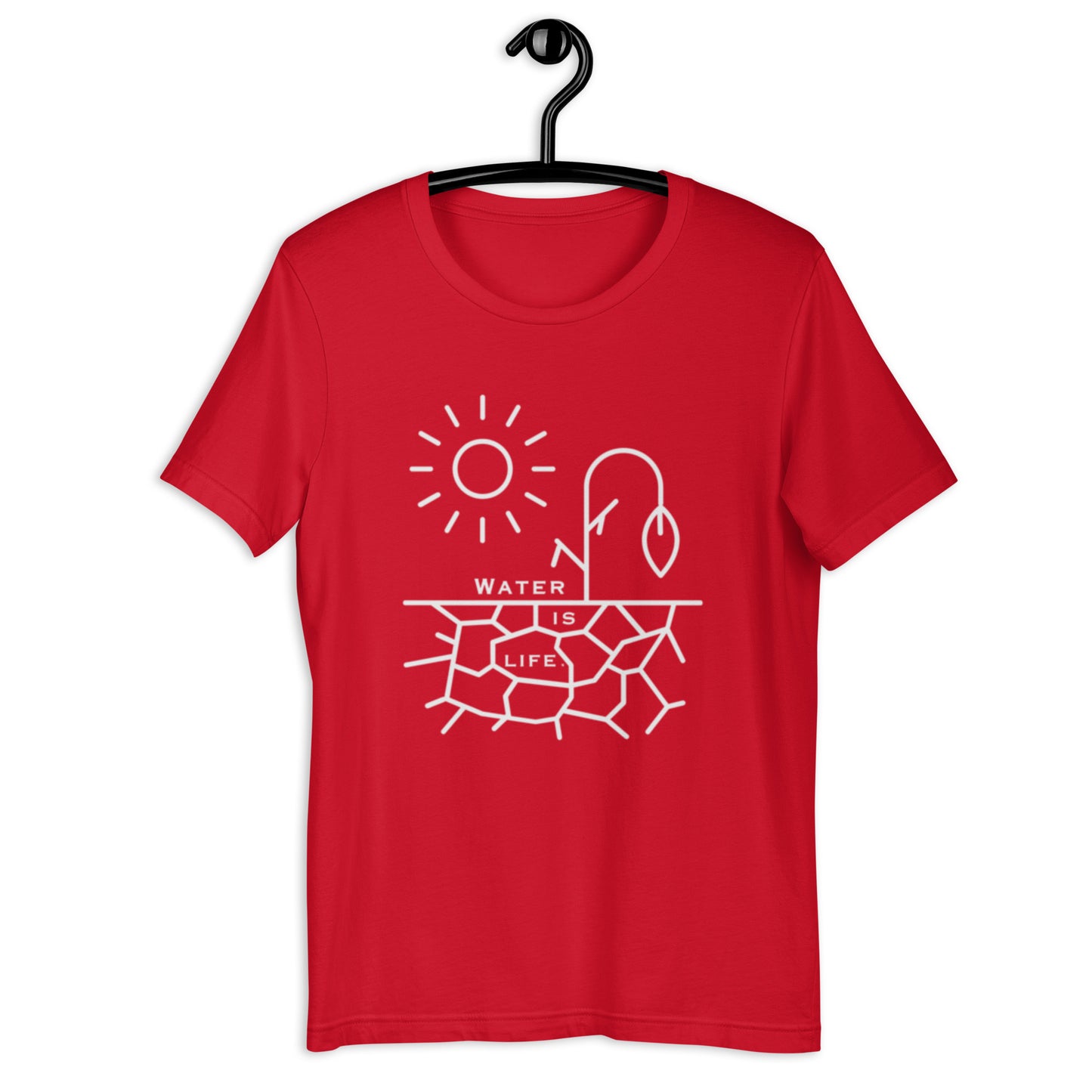Water Is Life Unisex T-Shirt White Font (made in the USA)