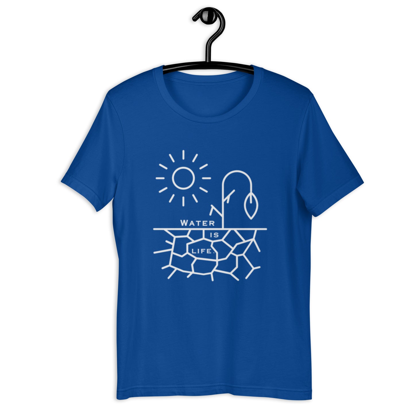 Water Is Life Unisex T-Shirt White Font (made in the USA)