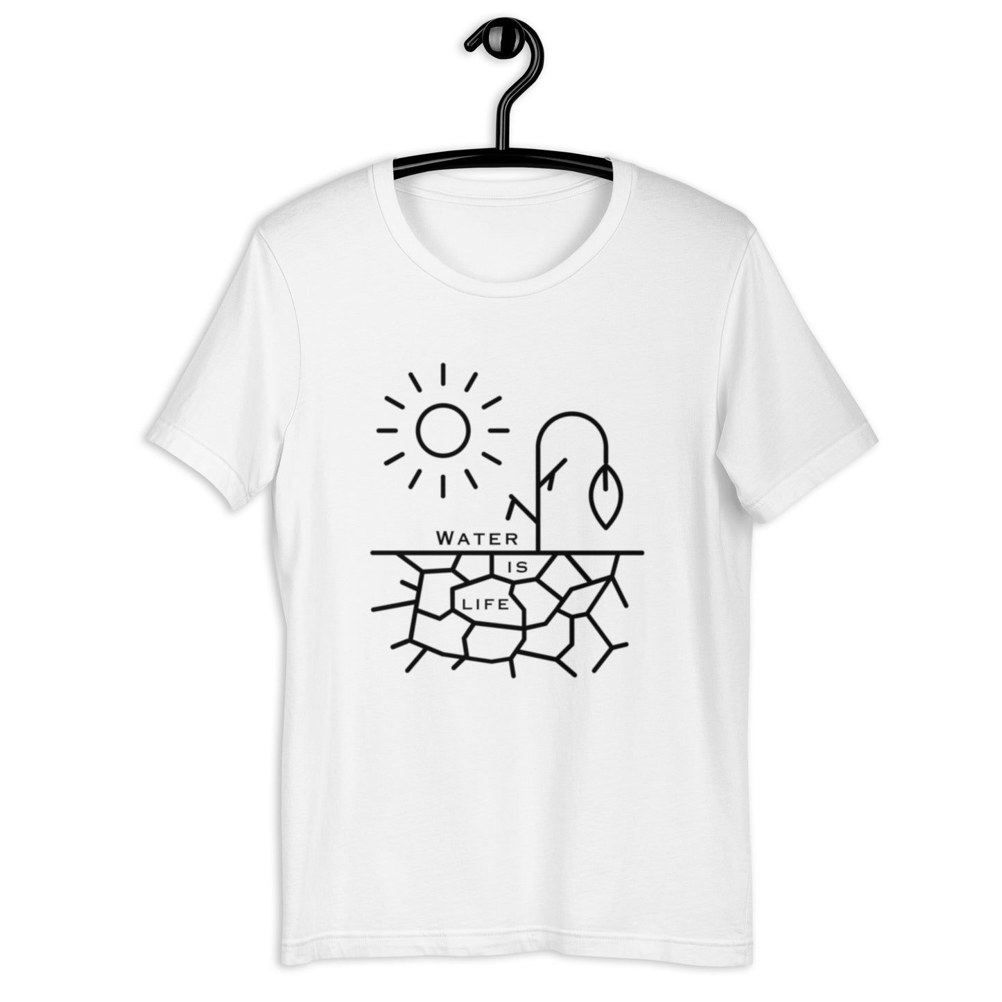 Water Is Life Unisex T-Shirt Black Font (made in the USA)