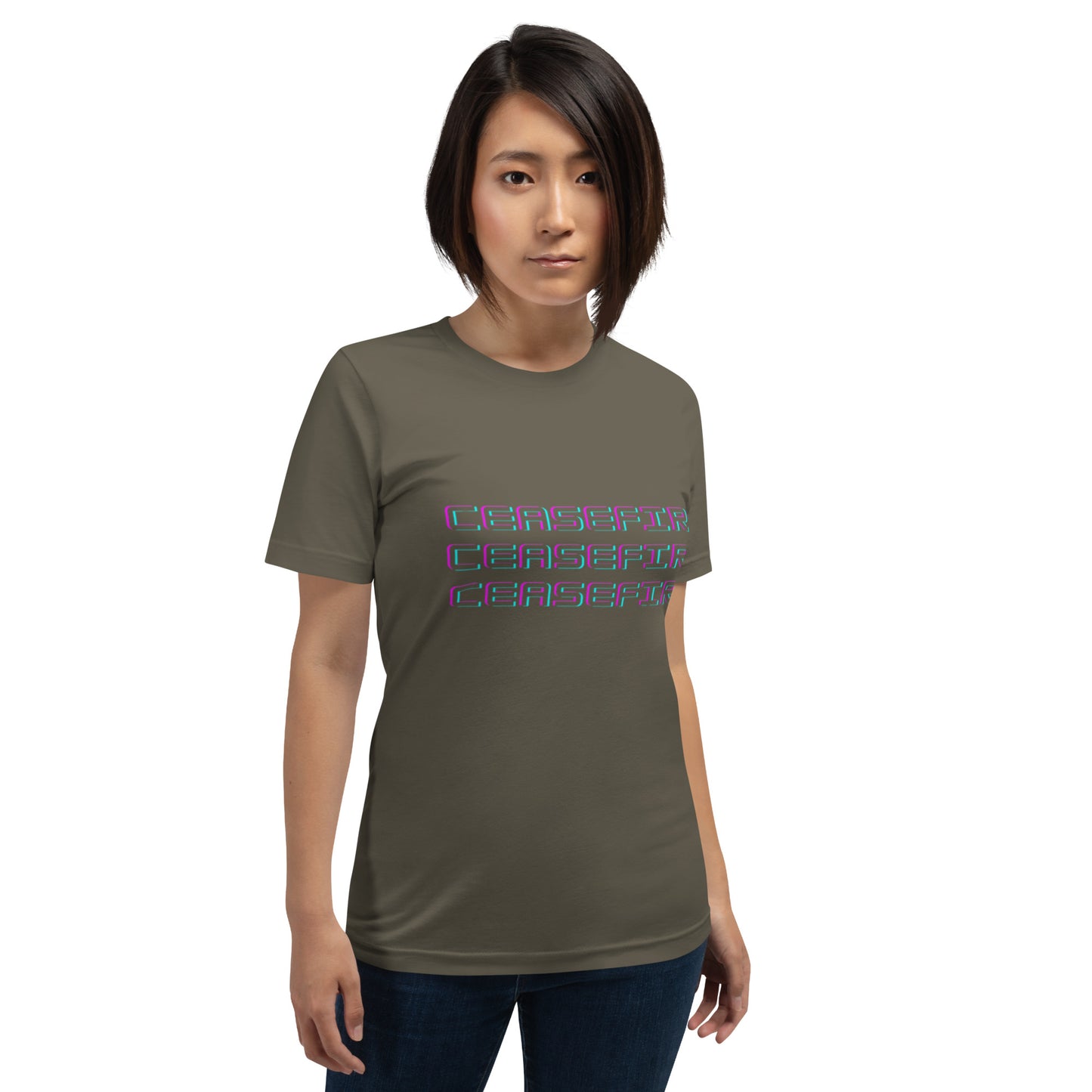 Ceasefire Block Script Unisex T-shirt