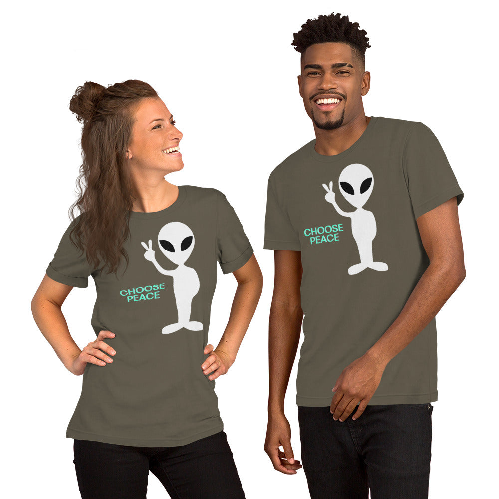 Choose Peace Alien Unisex t-shirt