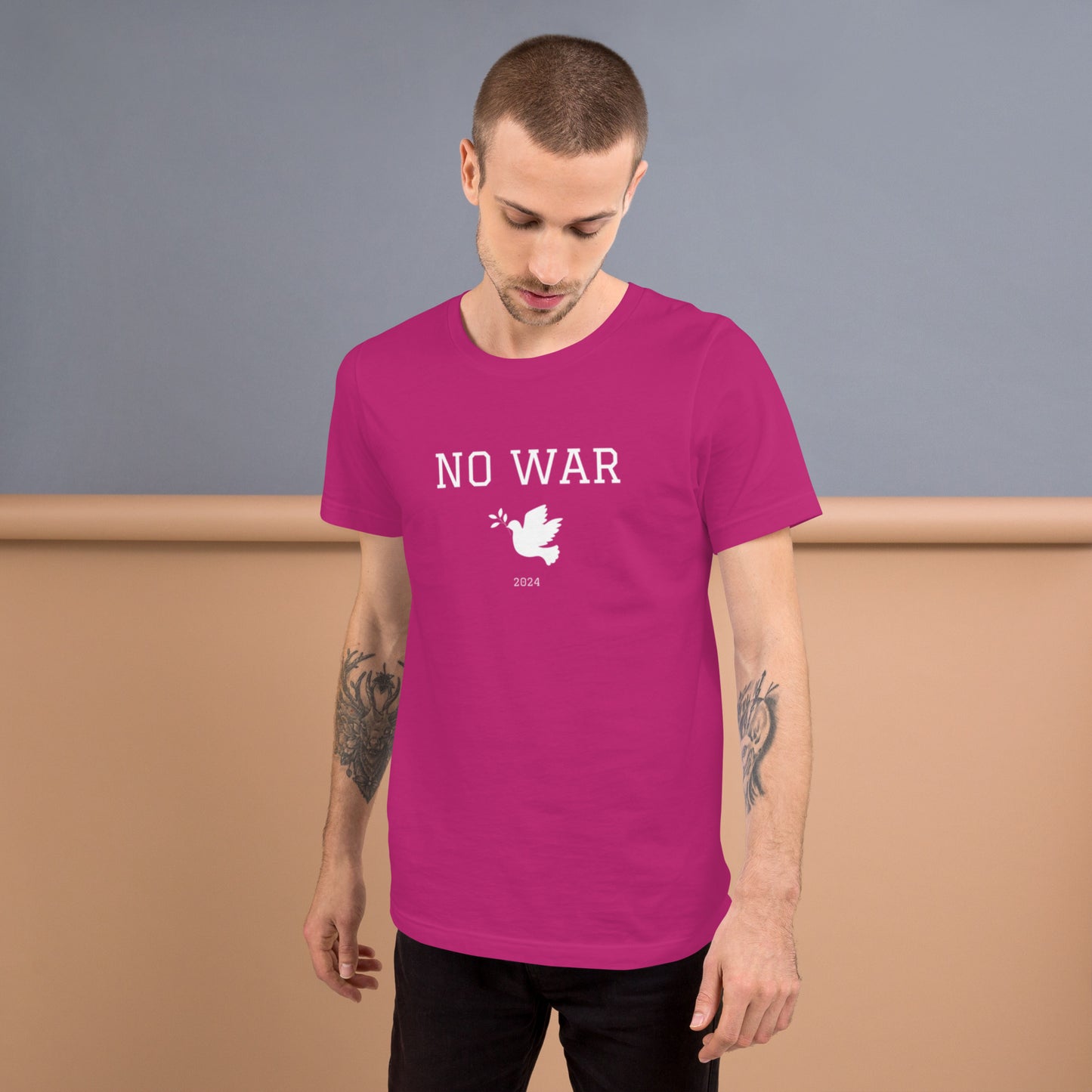 No War Dove Unisex t-shirt white font