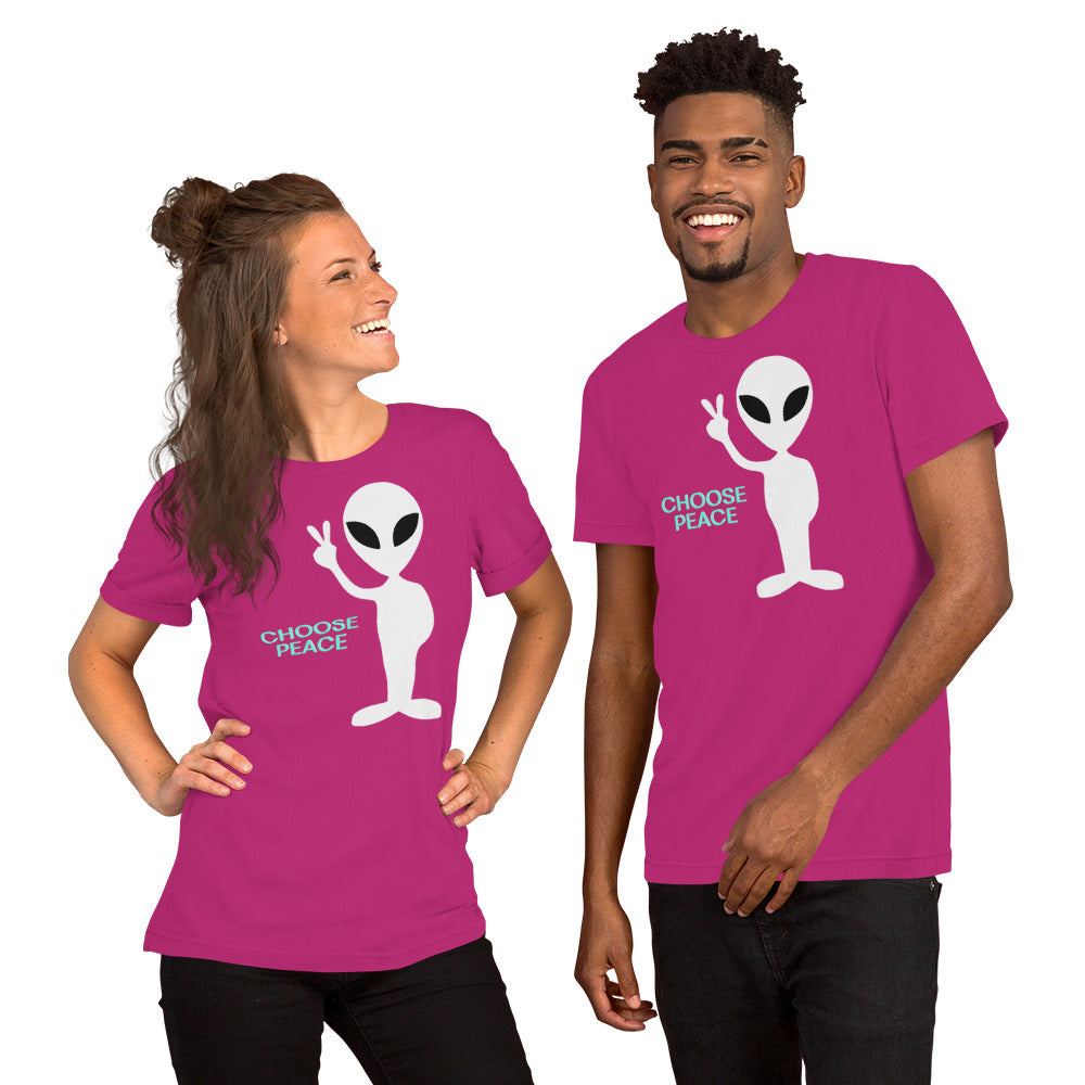 Choose Peace Alien Unisex t-shirt