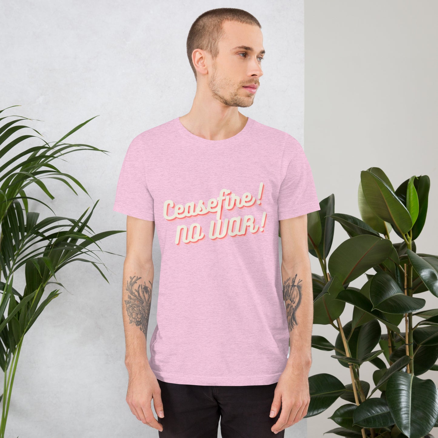 Ceasefire! No War! Red Script Unisex T-shirt
