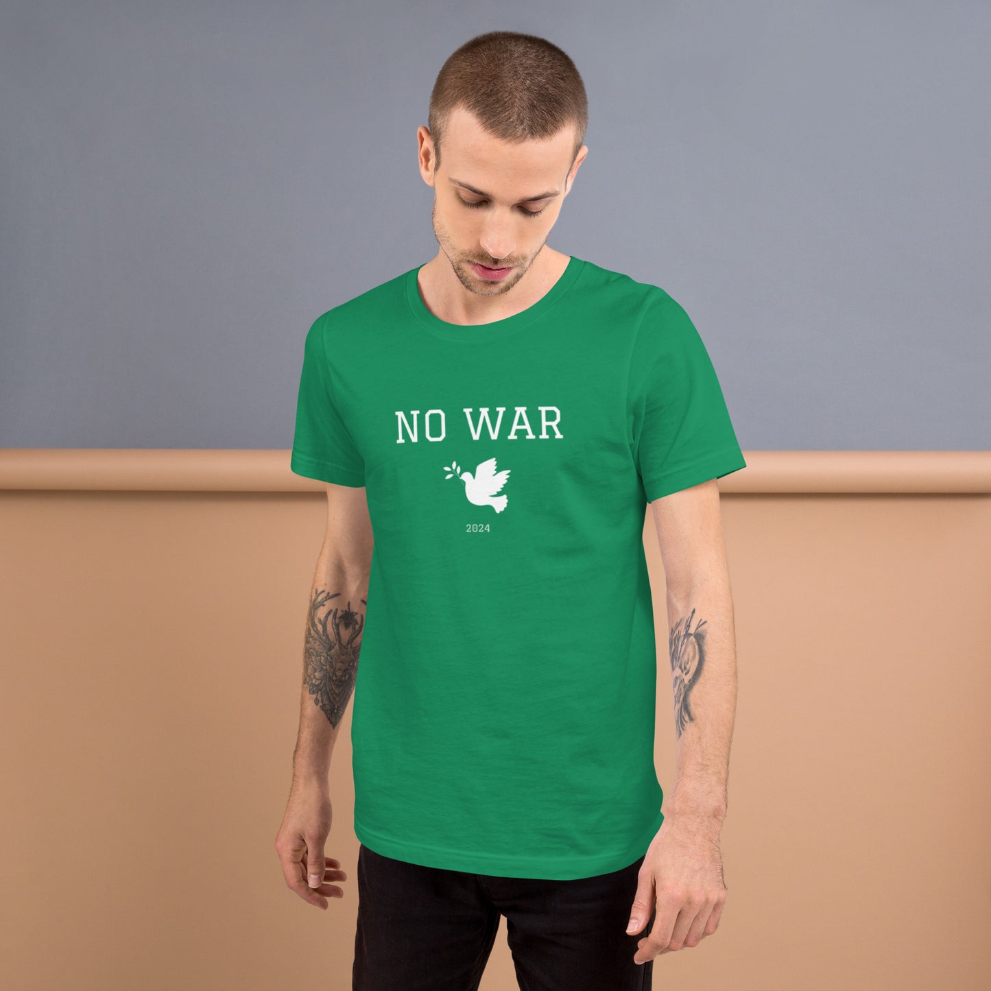 No War Dove Unisex t-shirt white font