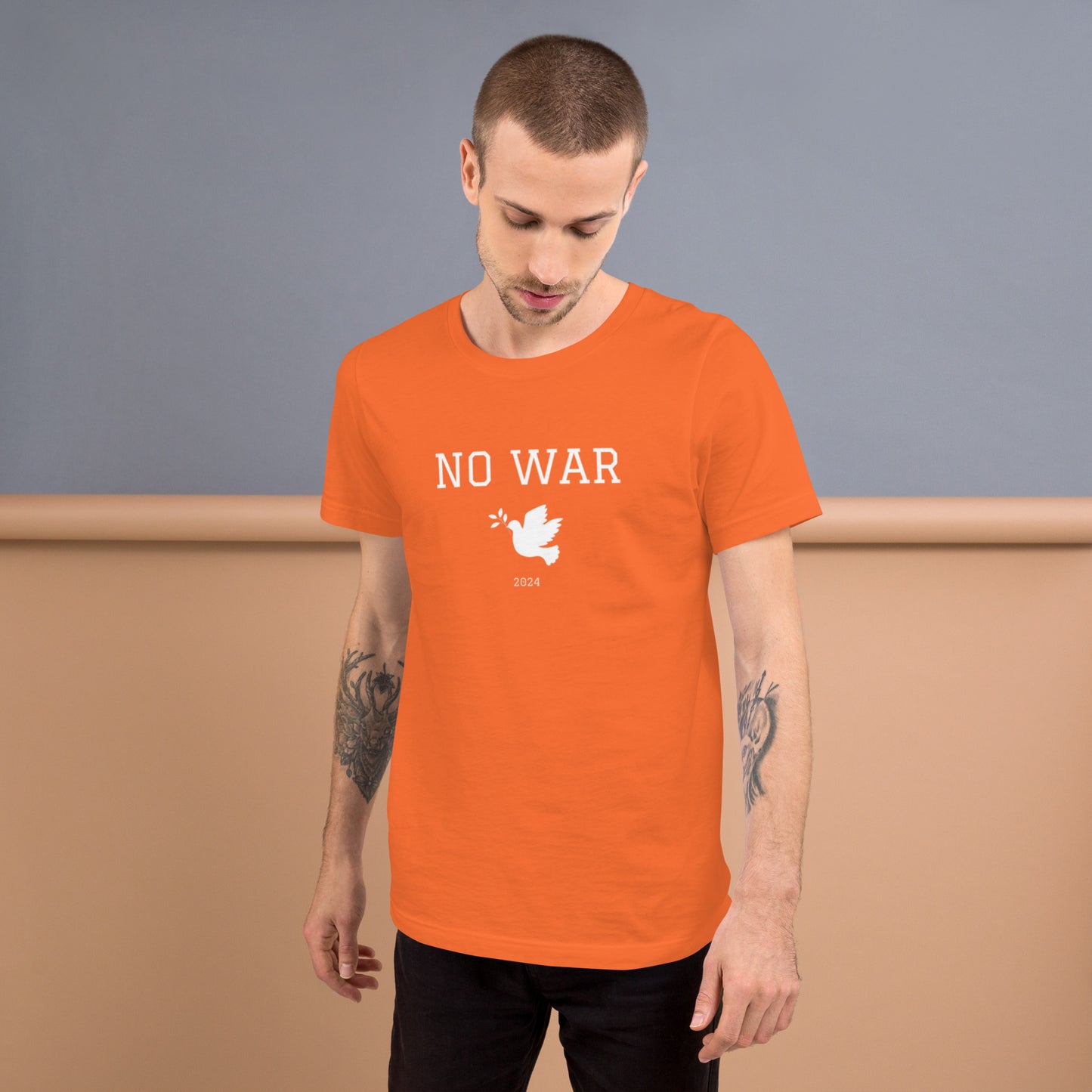 No War Dove Unisex t-shirt white font