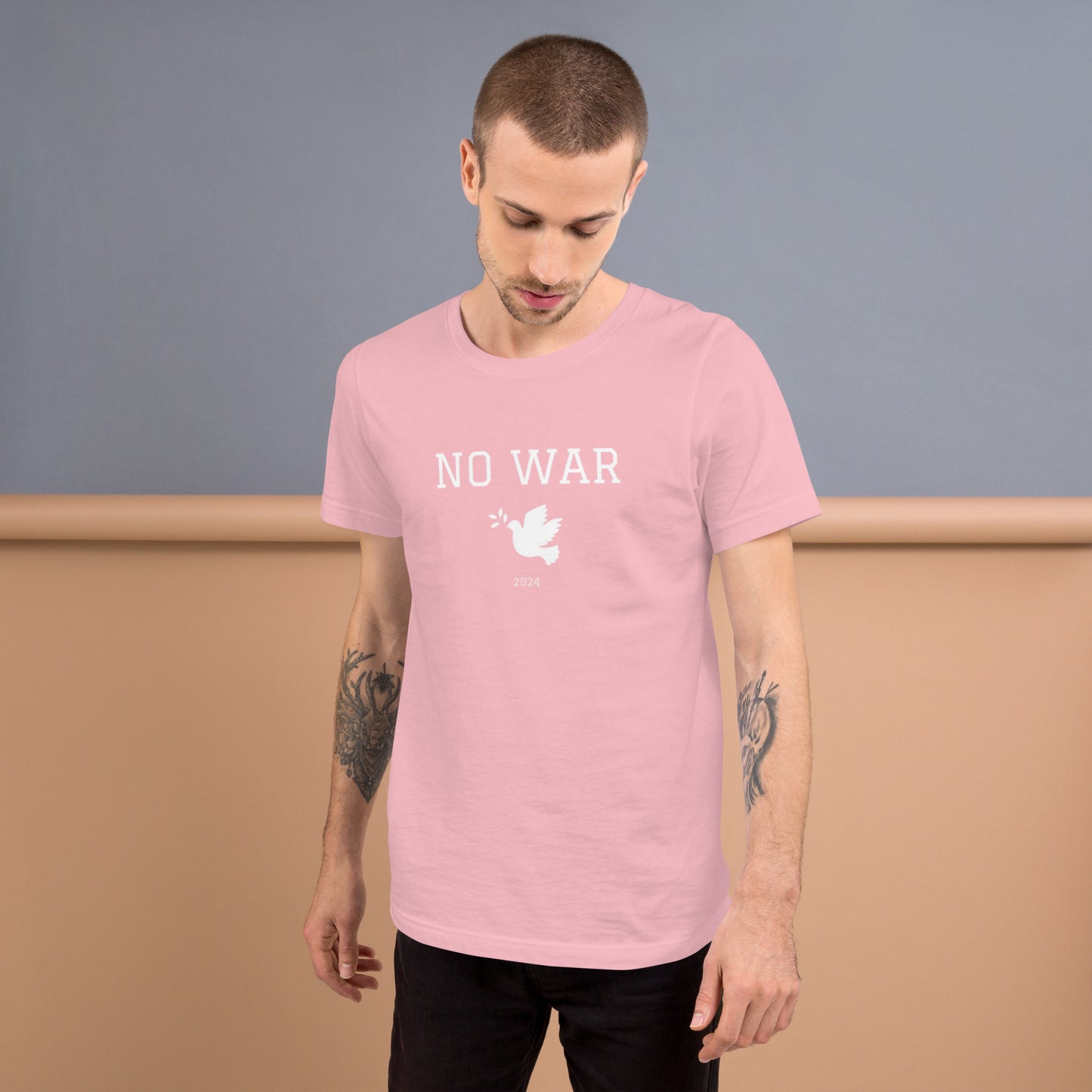 No War Dove Unisex t-shirt white font