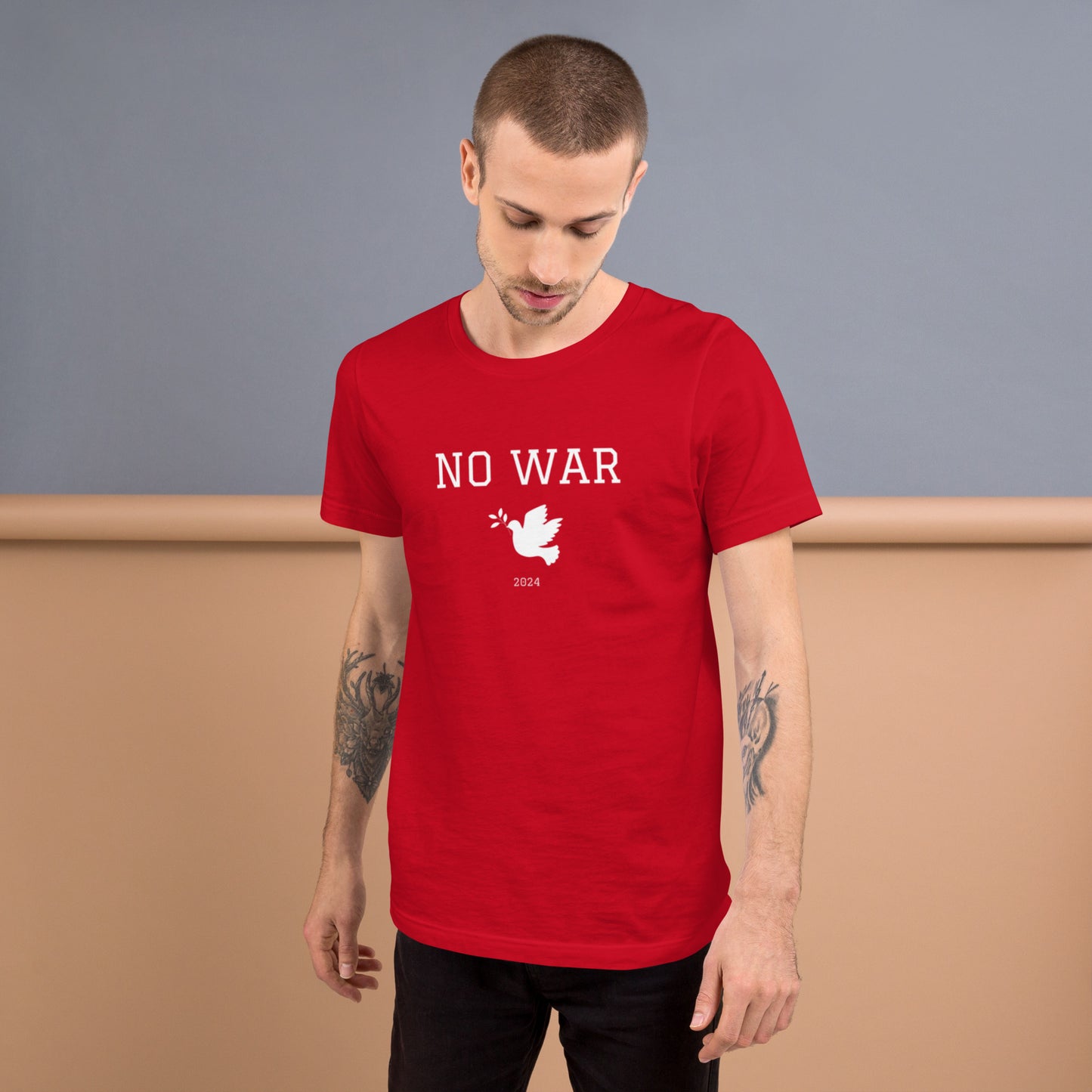 No War Dove Unisex t-shirt white font