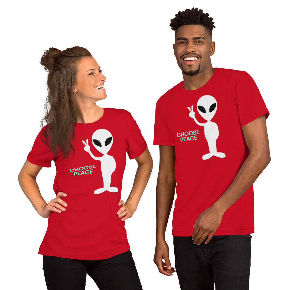 Choose Peace Alien Unisex t-shirt