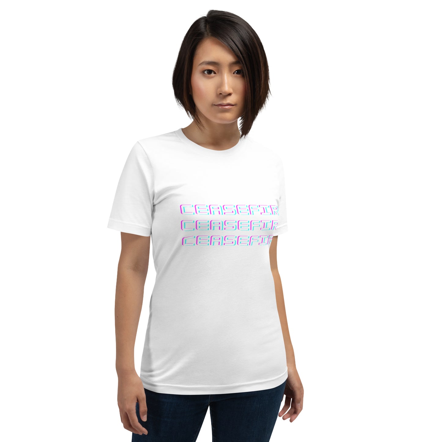 Ceasefire Block Script Unisex T-shirt